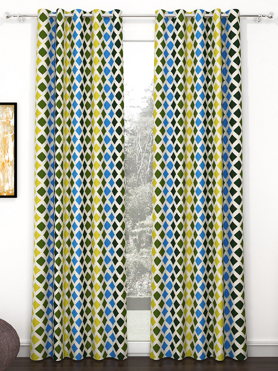 

Story@home Multicoloured Single Door Curtains, Multi