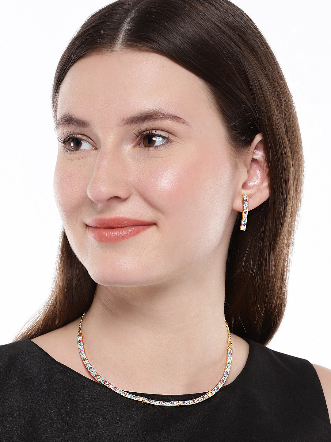 

AccessHer Gold-Plated Enamelled Jewellery Set, Blue