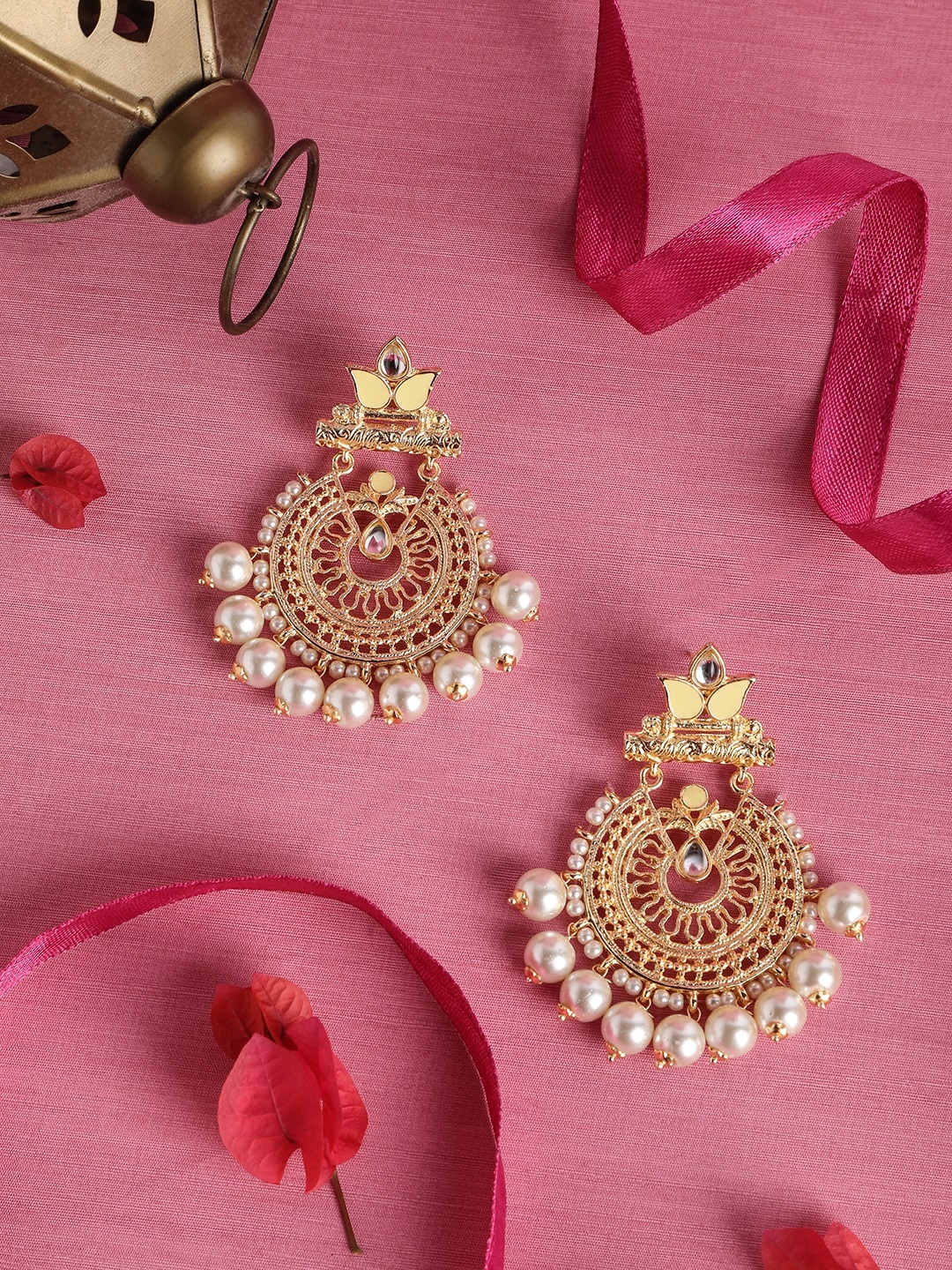 

AccessHer Gold-Toned & Yellow Classic Drop Earrings