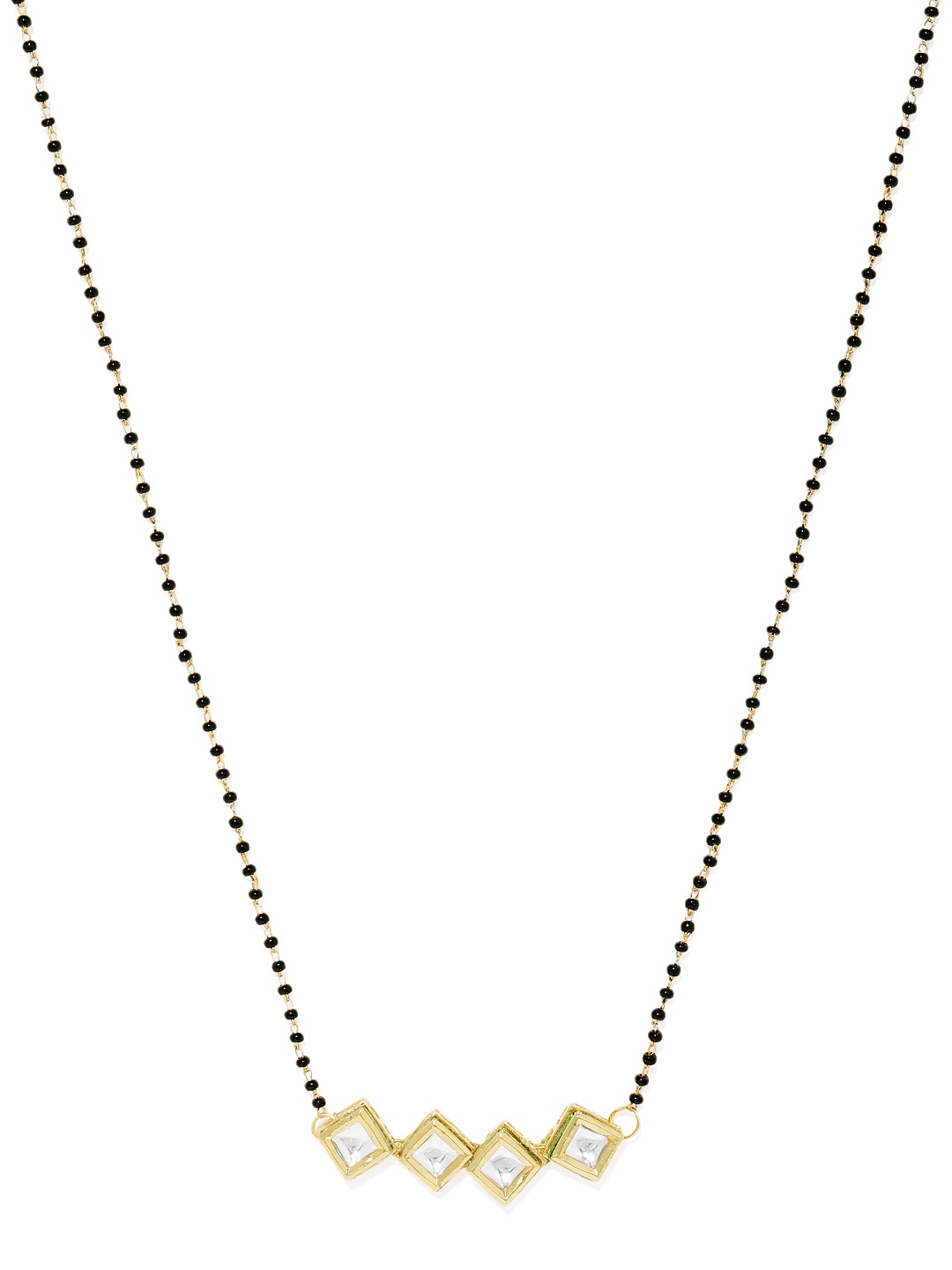

AccessHer Gold-Plated & Black Beaded Mangalsutra
