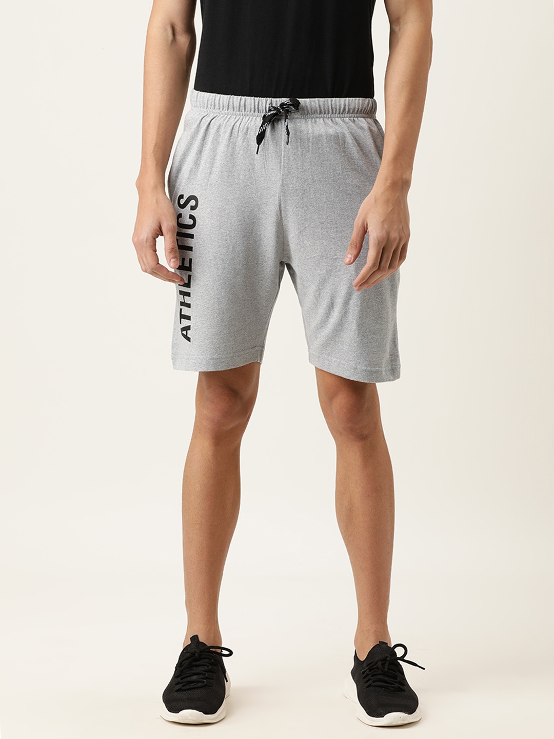 Urban Dog Men Grey Solid Regular Fit Sports Shorts