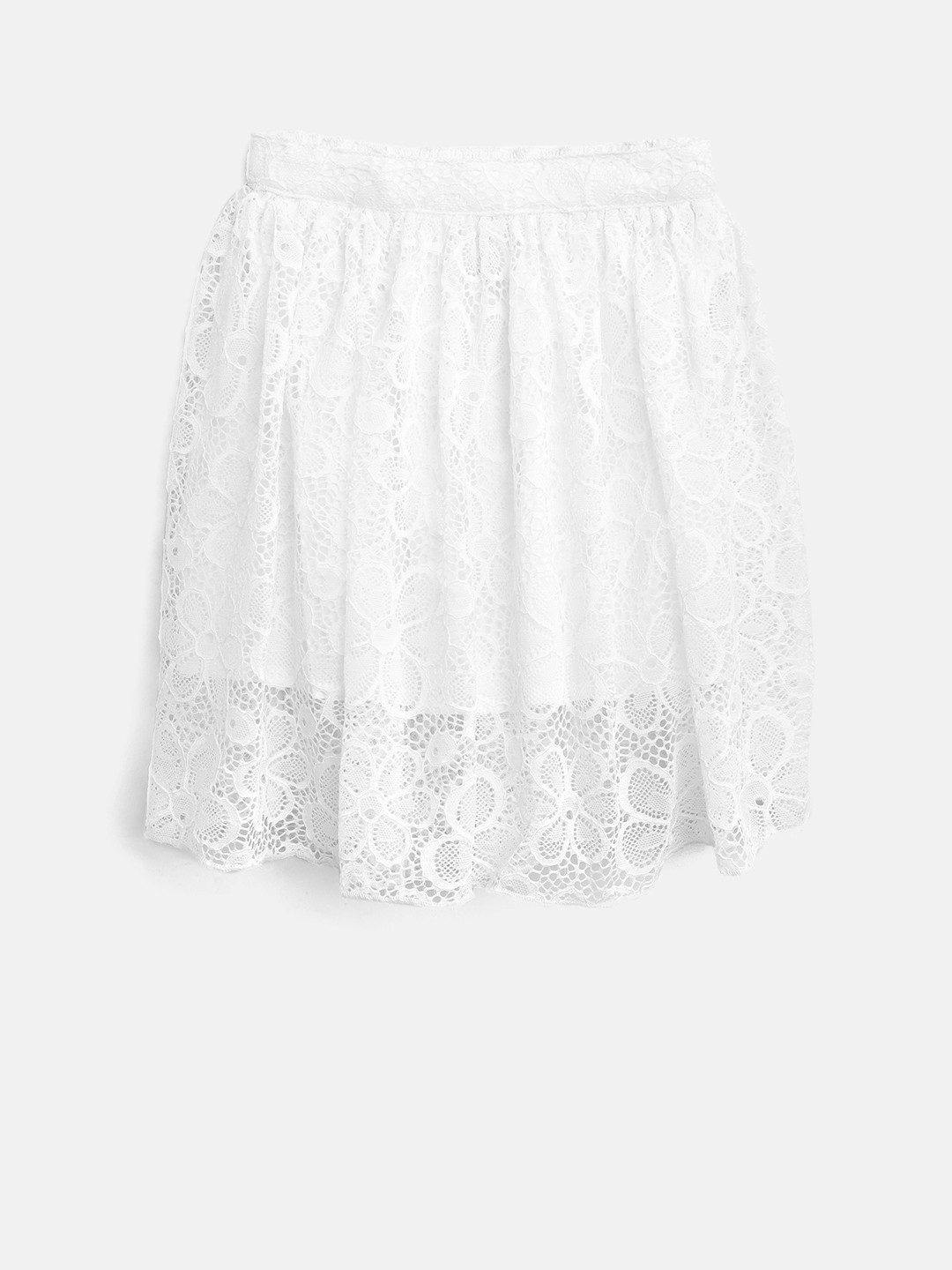 

United Colors of Benetton Girls White Lace A-Line Skirt