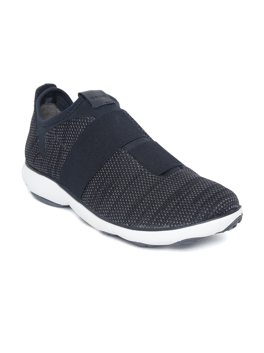 

Geox Men Navy Blue & Grey Woven Design Slip-On Sneakers