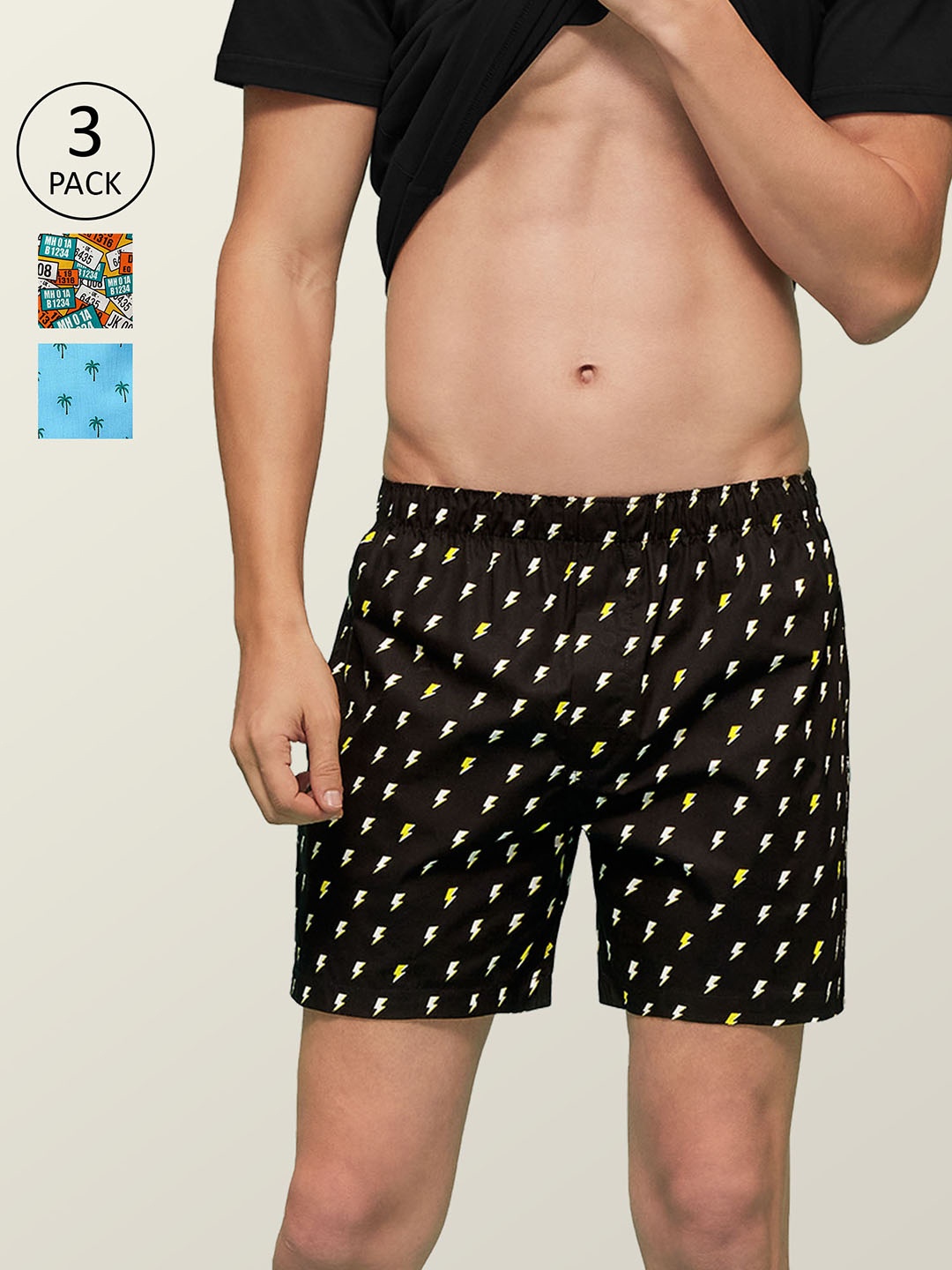 

XYXX Men Printed Pack of 3 Remix Pure Cotton Boxer XYBOX3PCKN123, Multi