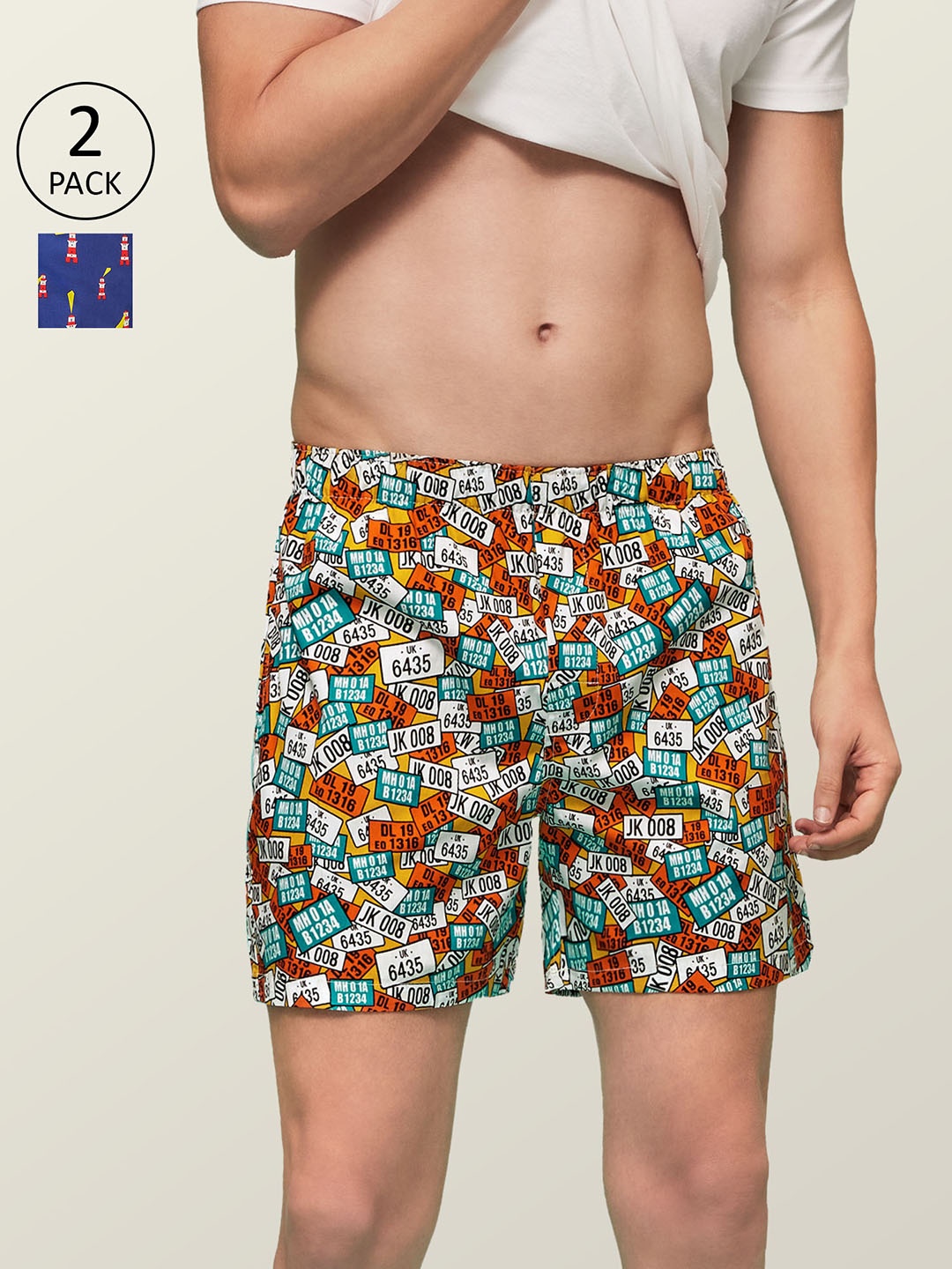 

XYXX Men Printed Pack of 2 Remix Pure Cotton Boxer XYBOX2PCKN158, Multi