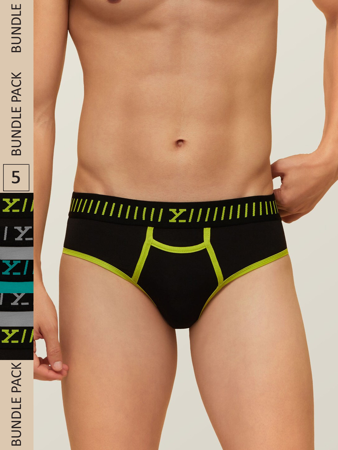 

XYXX Men IntelliSoft Antimicrobial Micro Modal Pack of 3 Vibe Briefs XYBRF5PCKN101, Grey