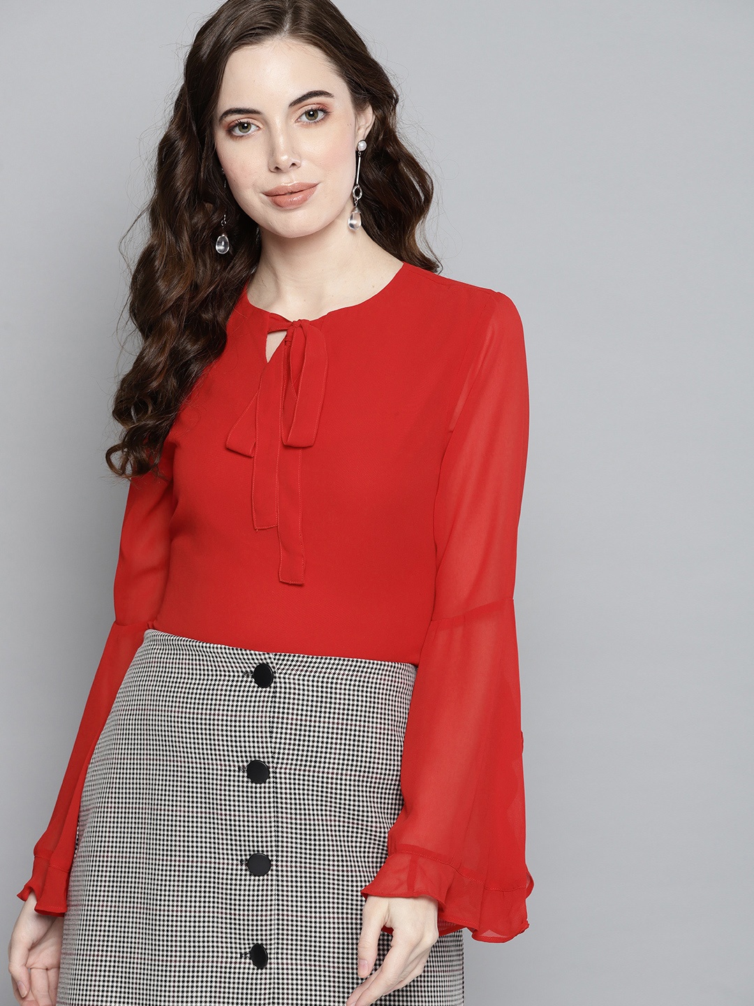 

Carlton London Women Red Solid Top