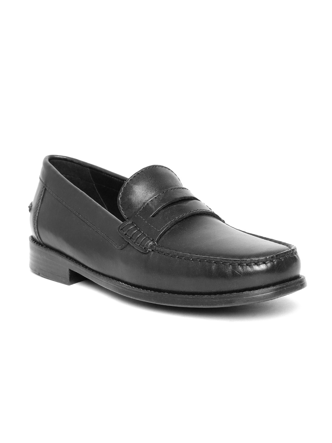 

Geox Men Black Leather Formal Slip-Ons