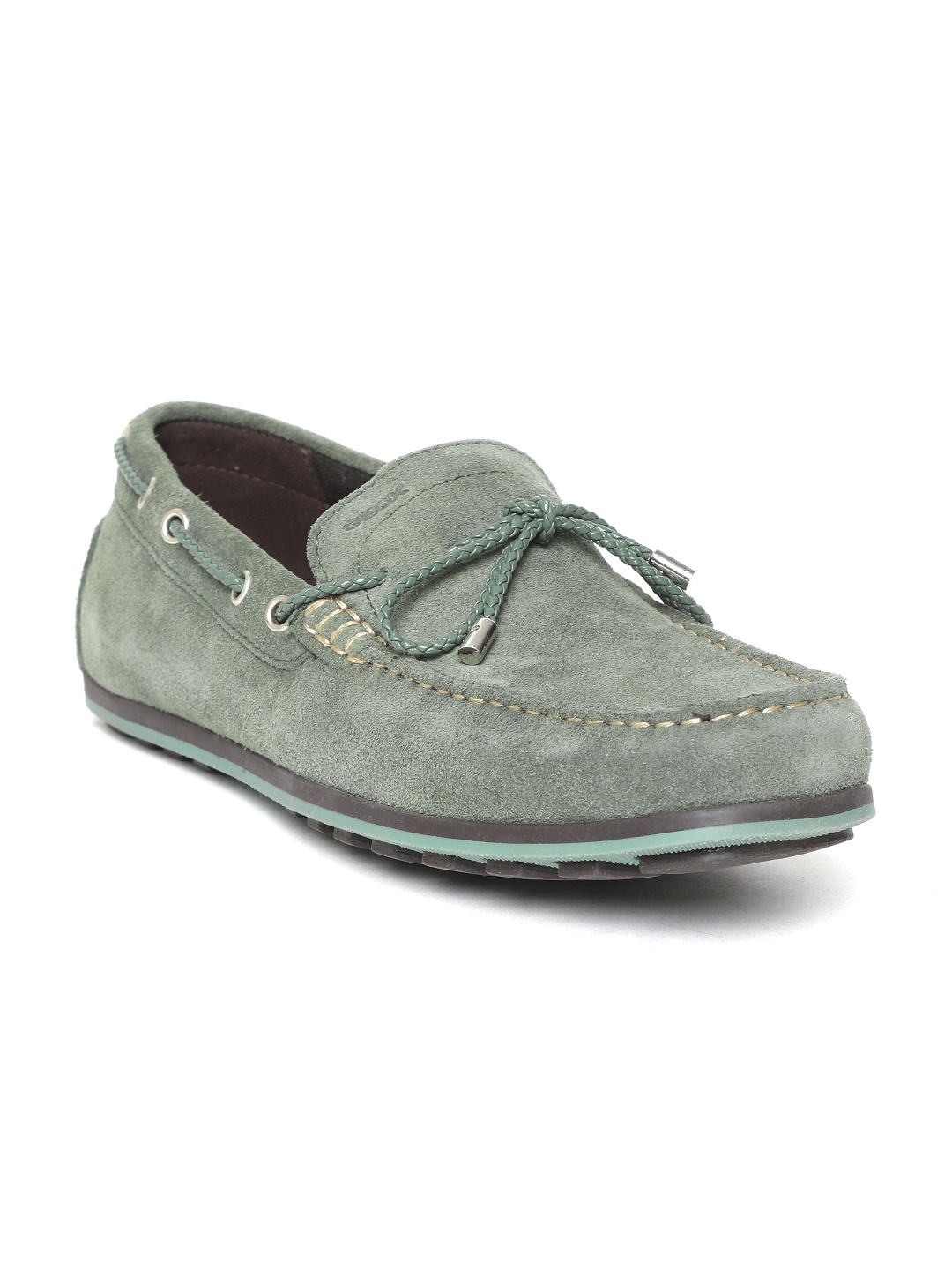 

Geox Men Olive Green Suede Smart Casual Boat Shoes