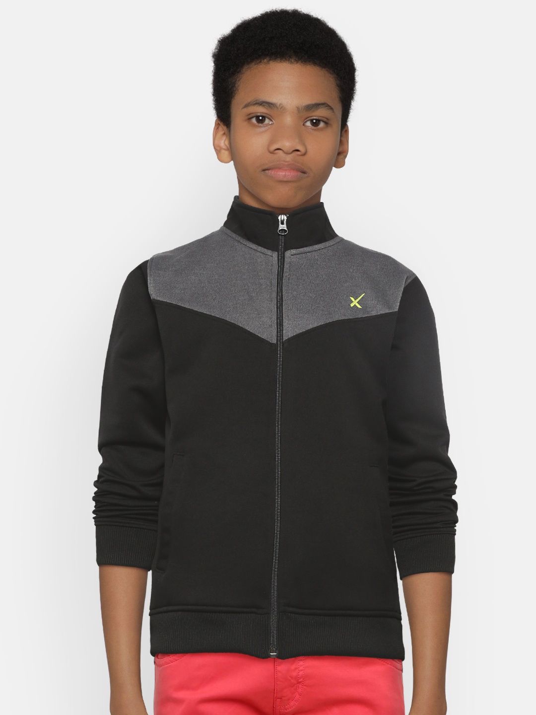 

HRX by Hrithik Roshan Boys Black & Grey Melange Colourblocked Training Sweatshirt