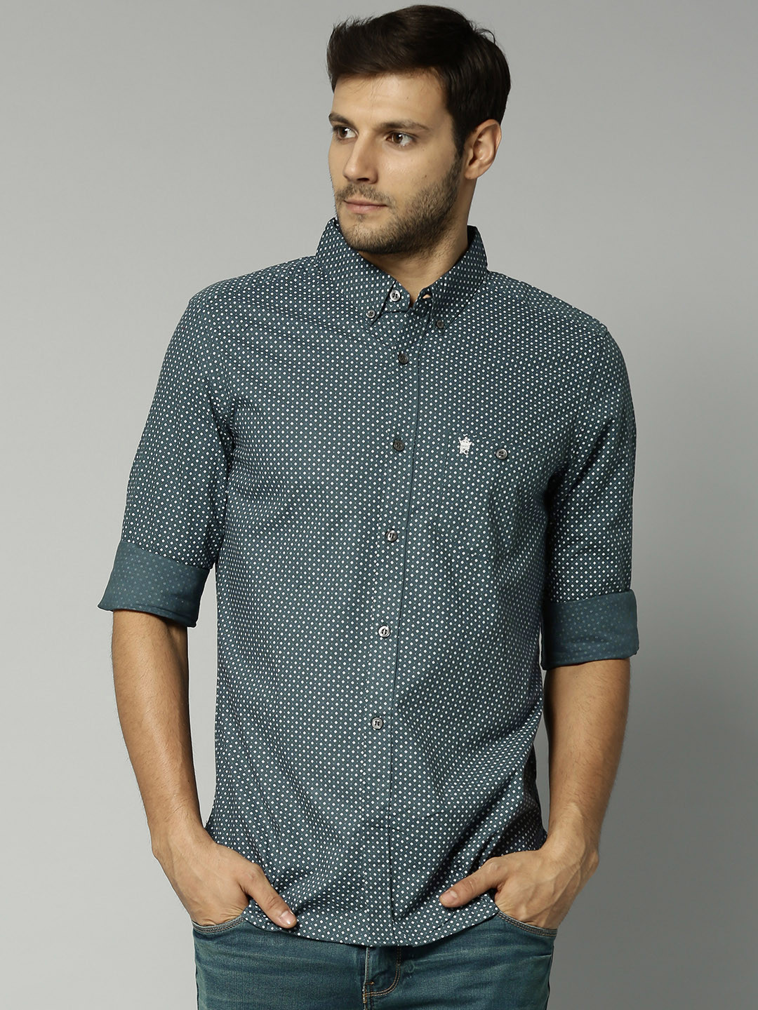 

French Connection Blue Printed Casual Shirt