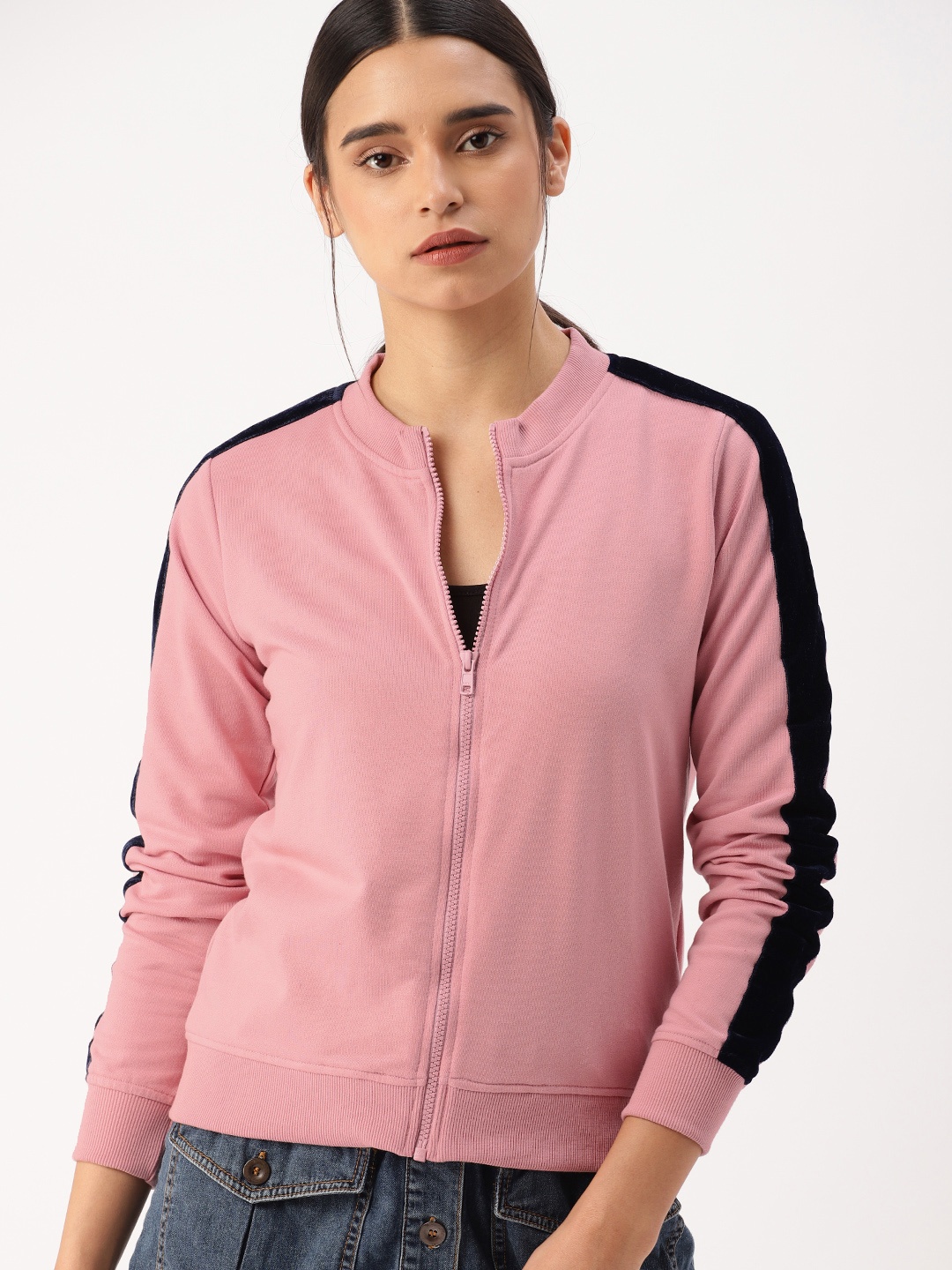 

DressBerry Women Pink Solid Sweatshirt