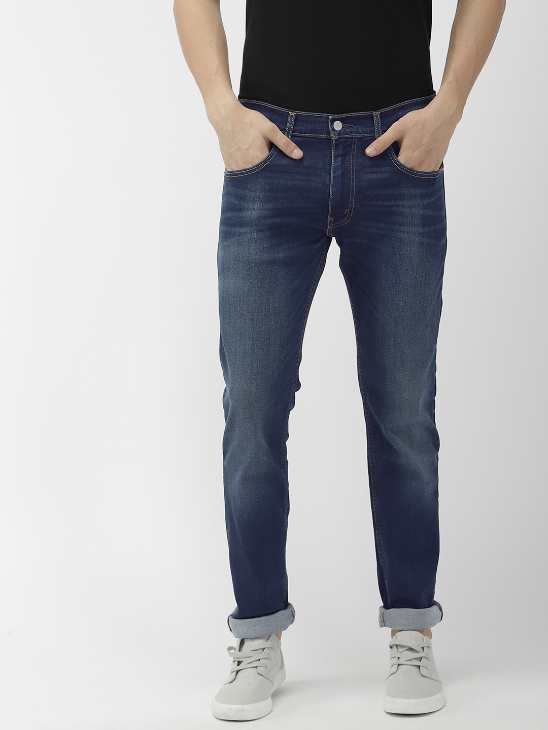 

Levis Men Blue 65504 Skinny Fit Mid-Rise Clean Look Stretchable Jeans