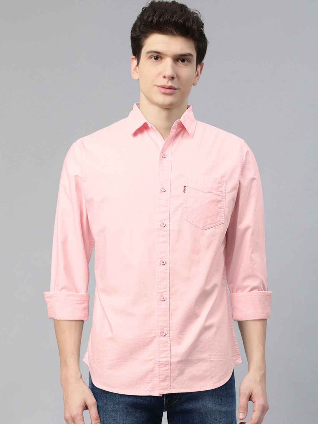 

Levis Men Pink Slim Fit Solid Casual Shirt