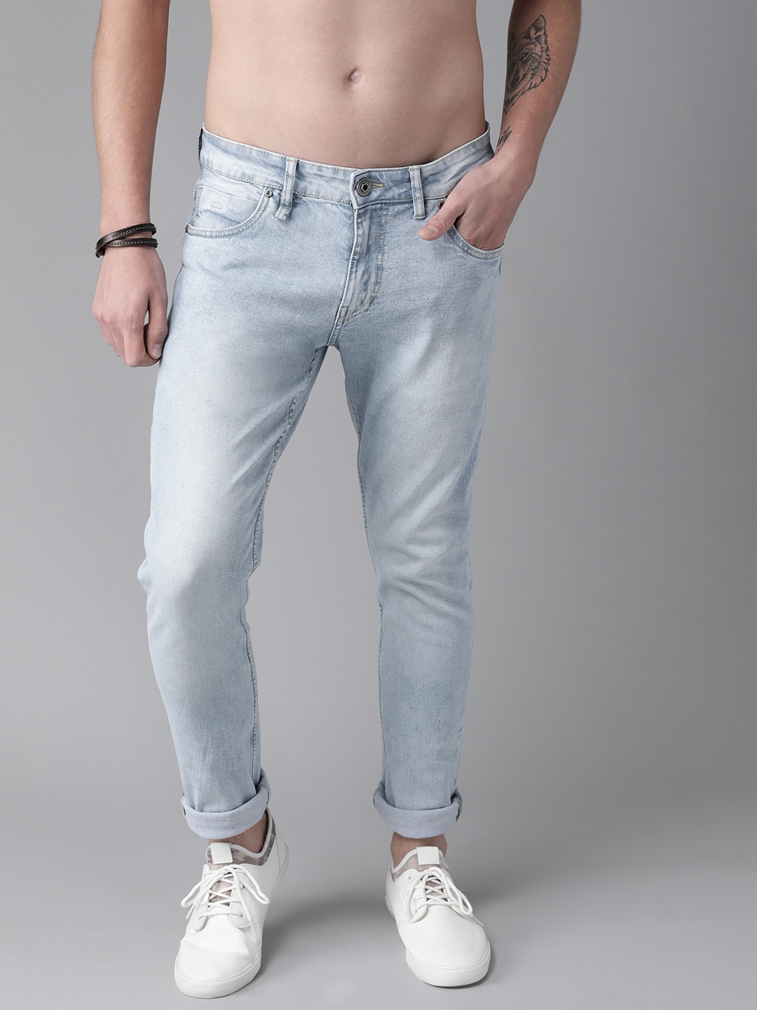 

The Roadster Lifestyle Co Men Blue Skinny Fit Mid-Rise Clean Look Stretchable Jeans