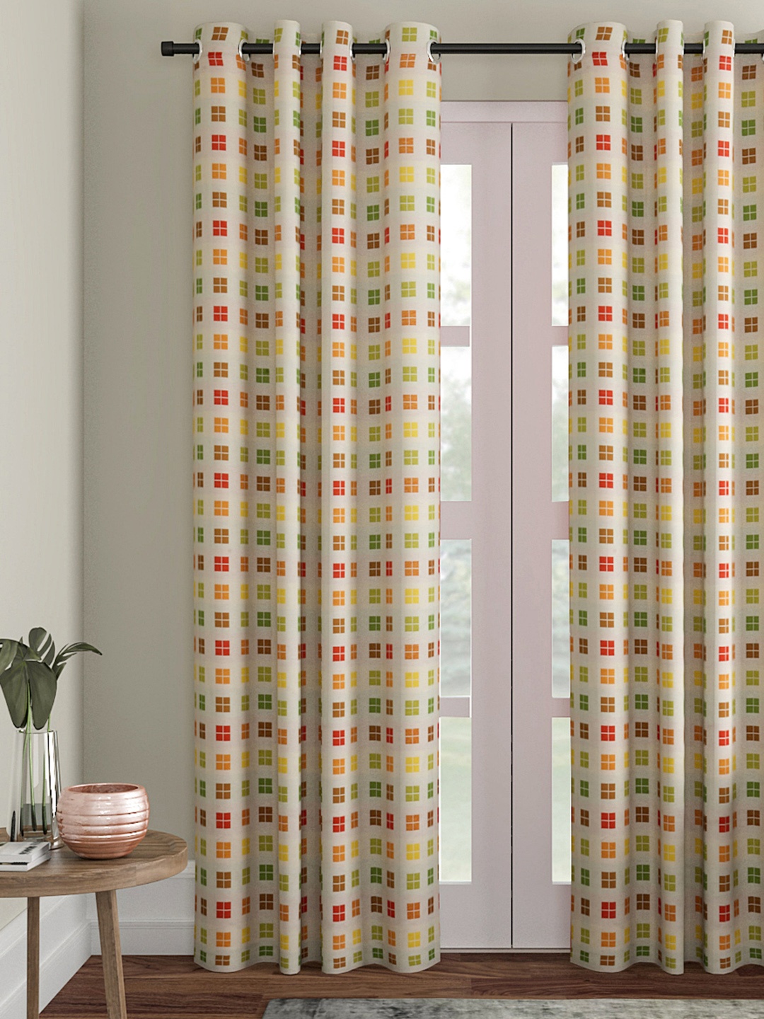 

Soumya Multicoloured Single Door Curtain, Multi