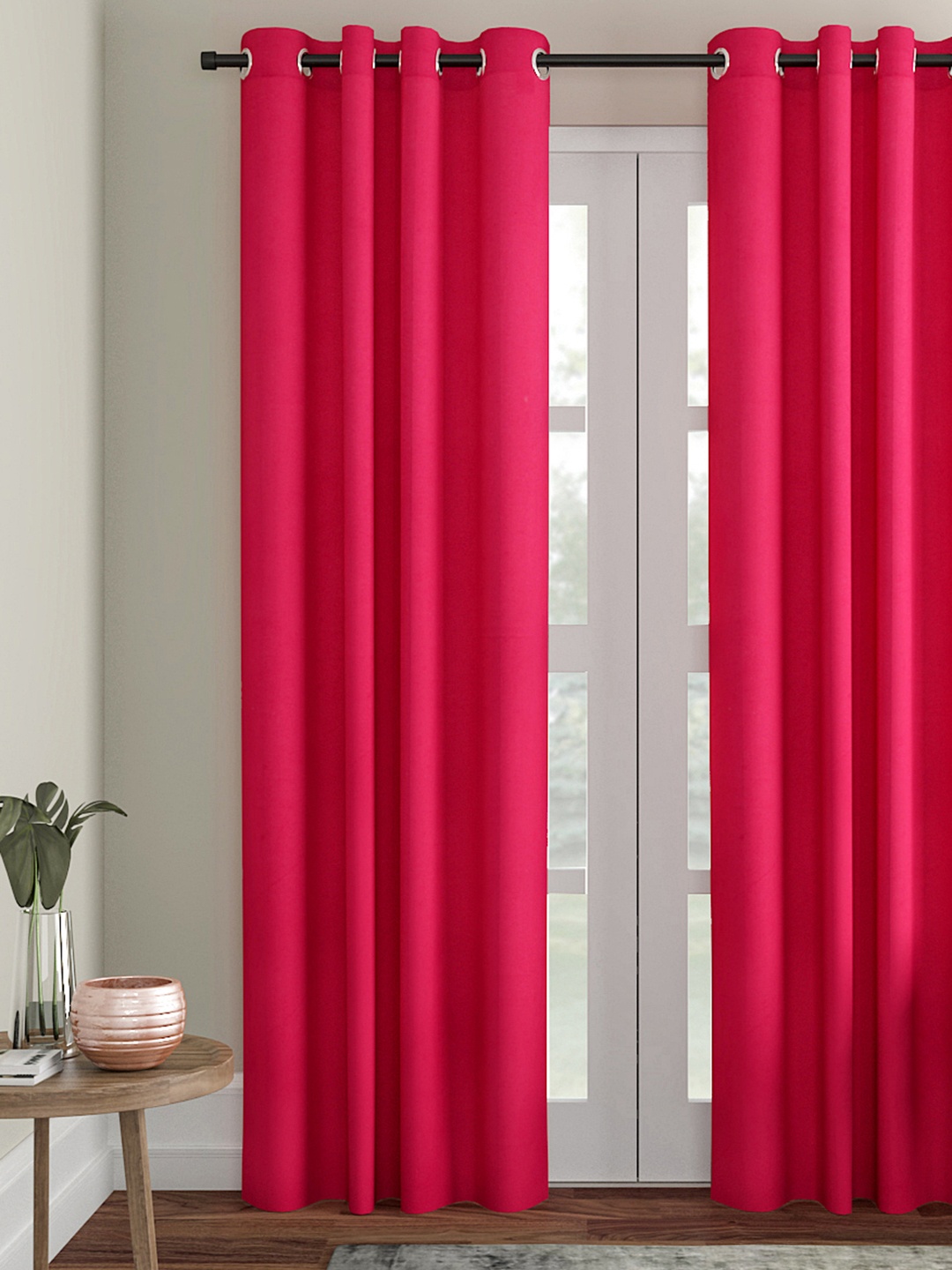 

Soumya Pink Solid Single Long Door Curtain