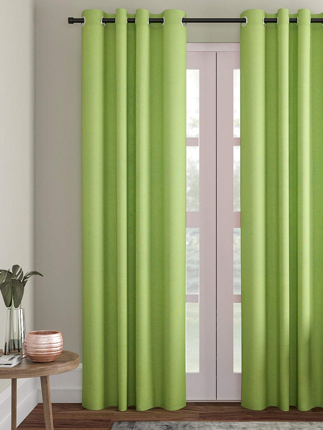 

Soumya Lime Green Solid Single Door Curtain