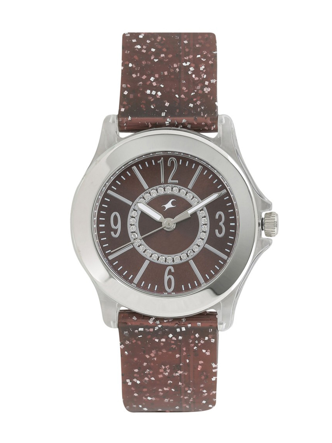 

Fastrack Women Brown Embellished Analogue Watch 9827PP18
