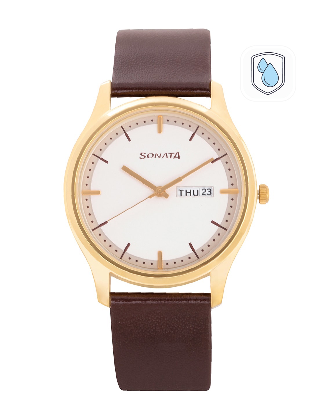 

Sonata Essentials Men Off White Analogue watch 77082YL03