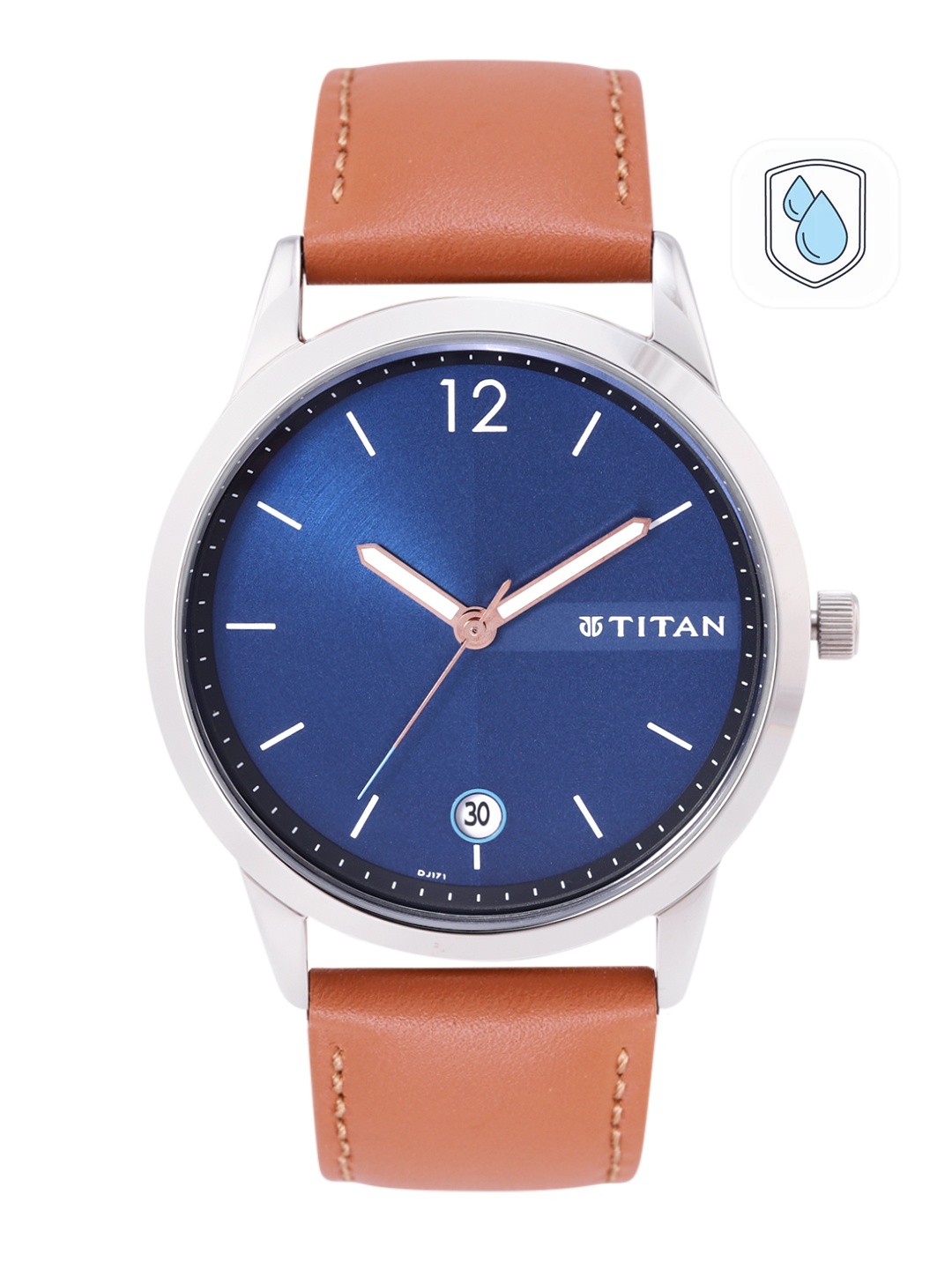 

Titan Men Leather Straps Analogue Watch 1806SL02, Blue