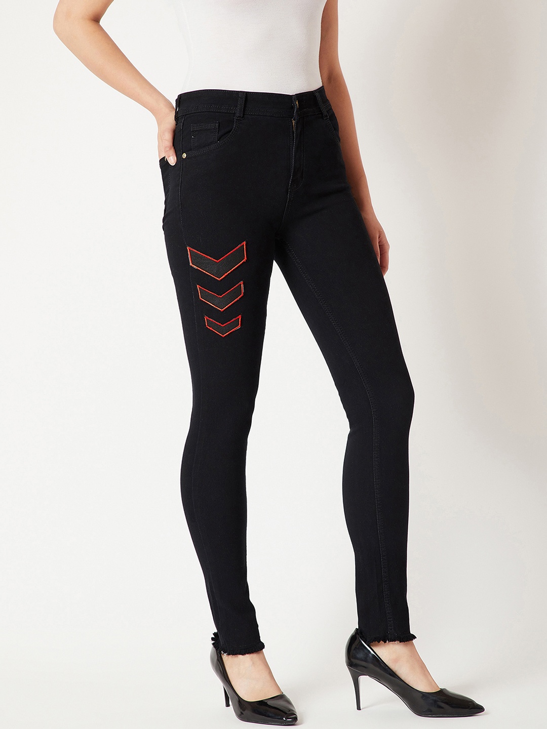 

Miss Chase Women Black Slim Fit High-Rise Clean Look Jeans