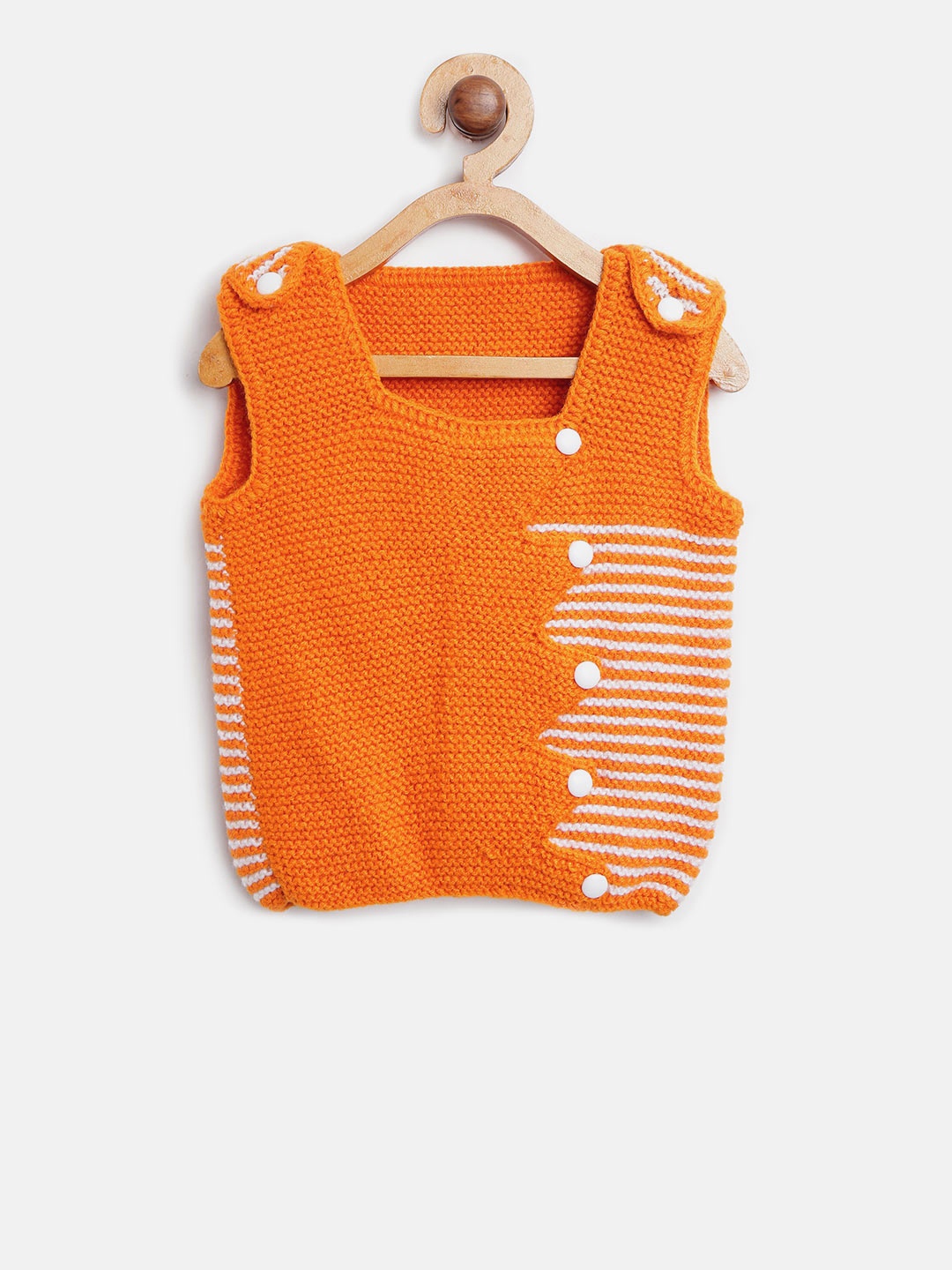 

CHUTPUT Kids Orange & White Striped-Detail Sweater Vest