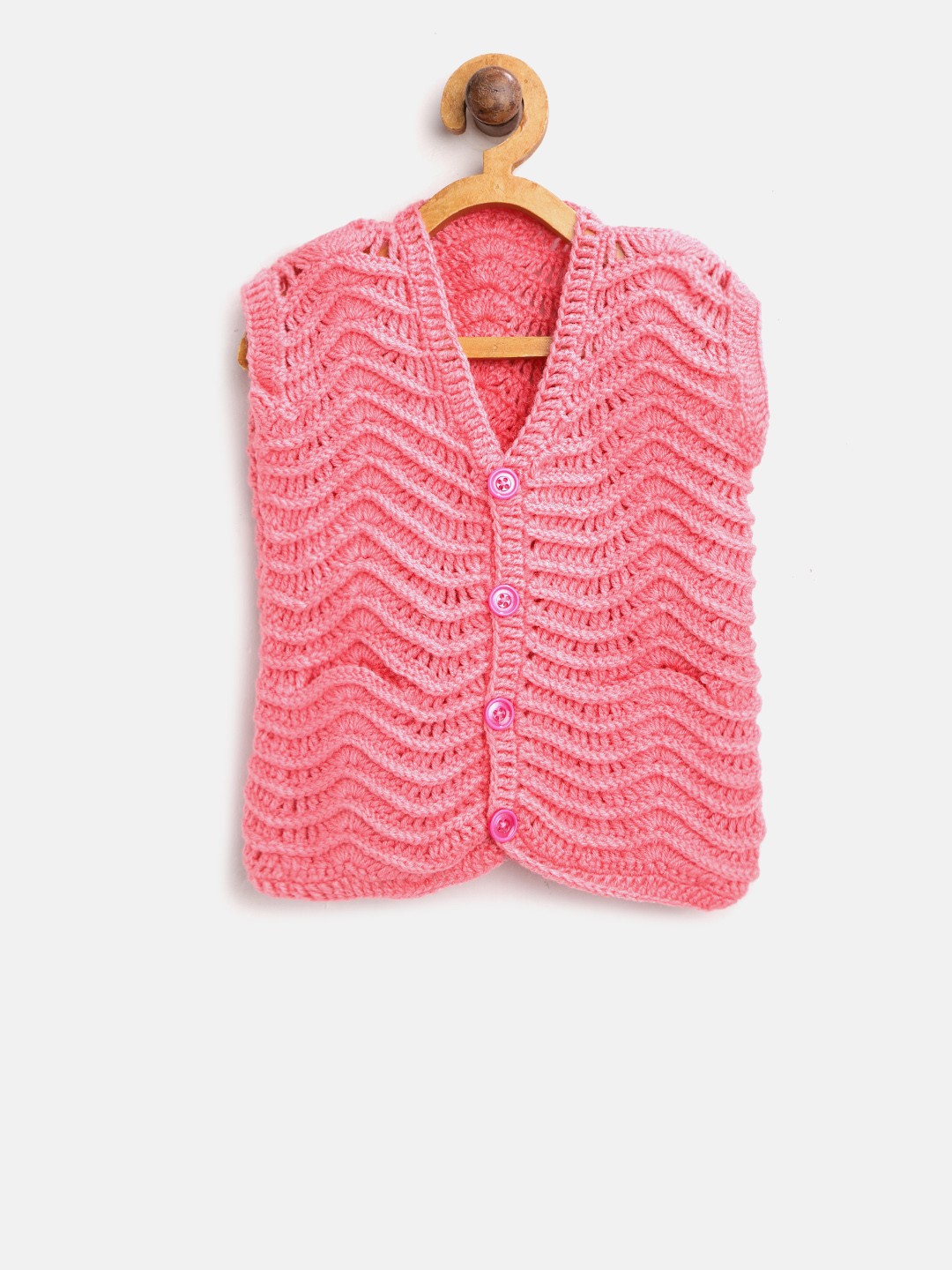 

CHUTPUT Kids Peach-Coloured Self-Design Sweater