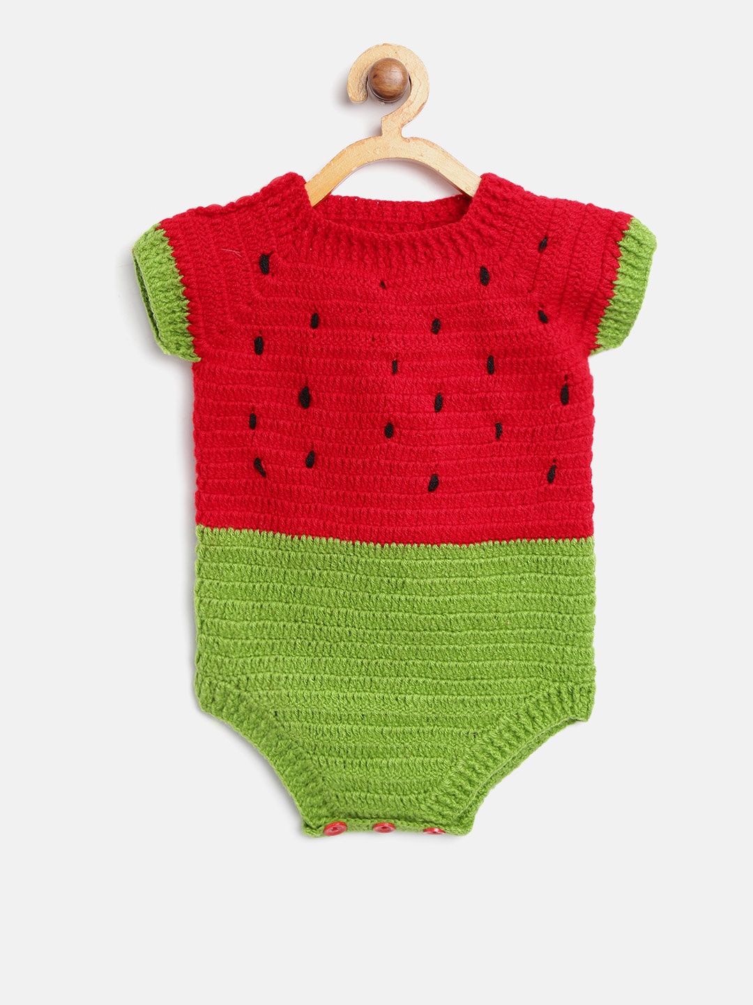 

CHUTPUT Kids Red & Green Colourblocked Bodysuit