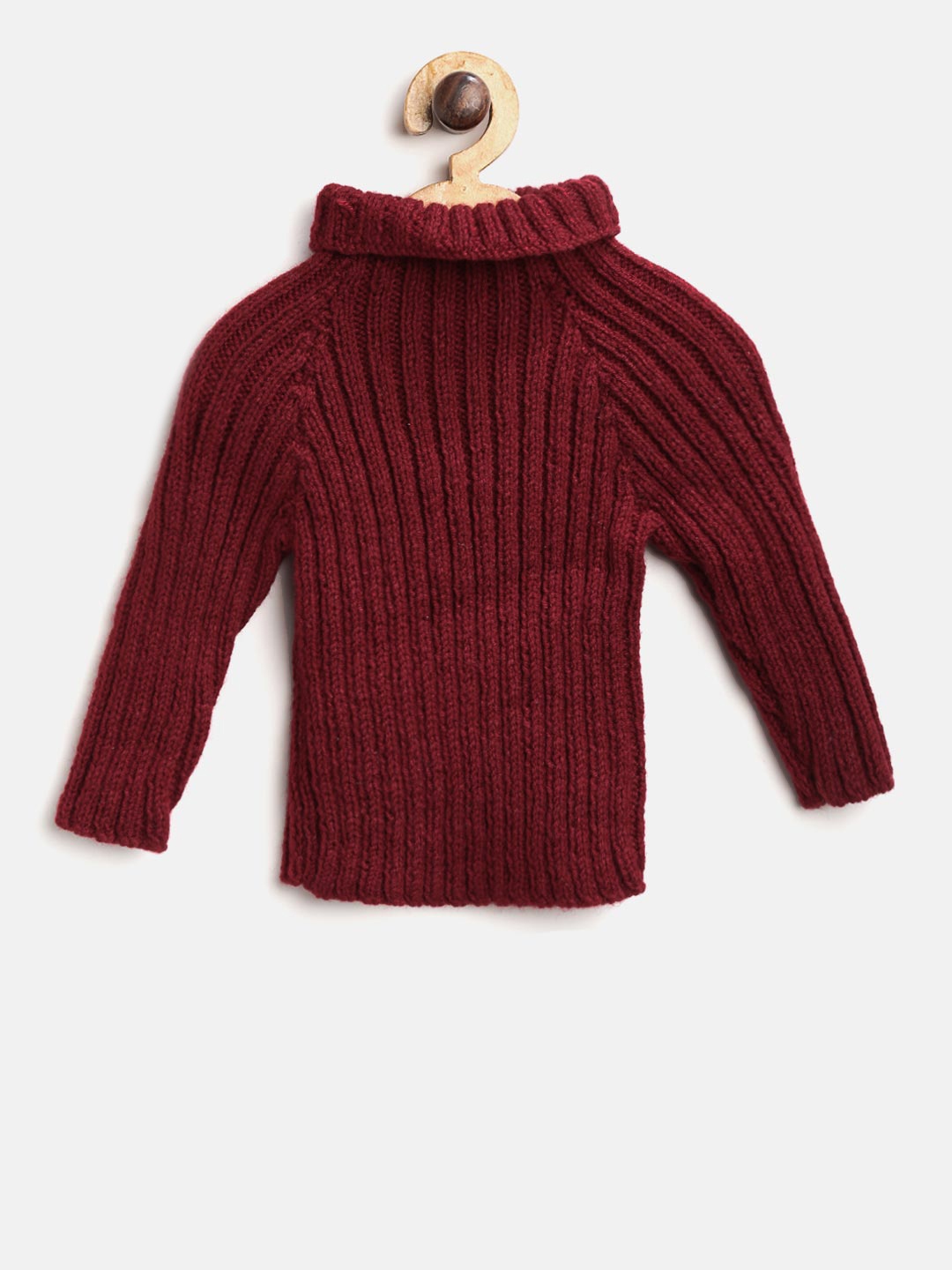 

CHUTPUT Kids Maroon Ribbed Sweater