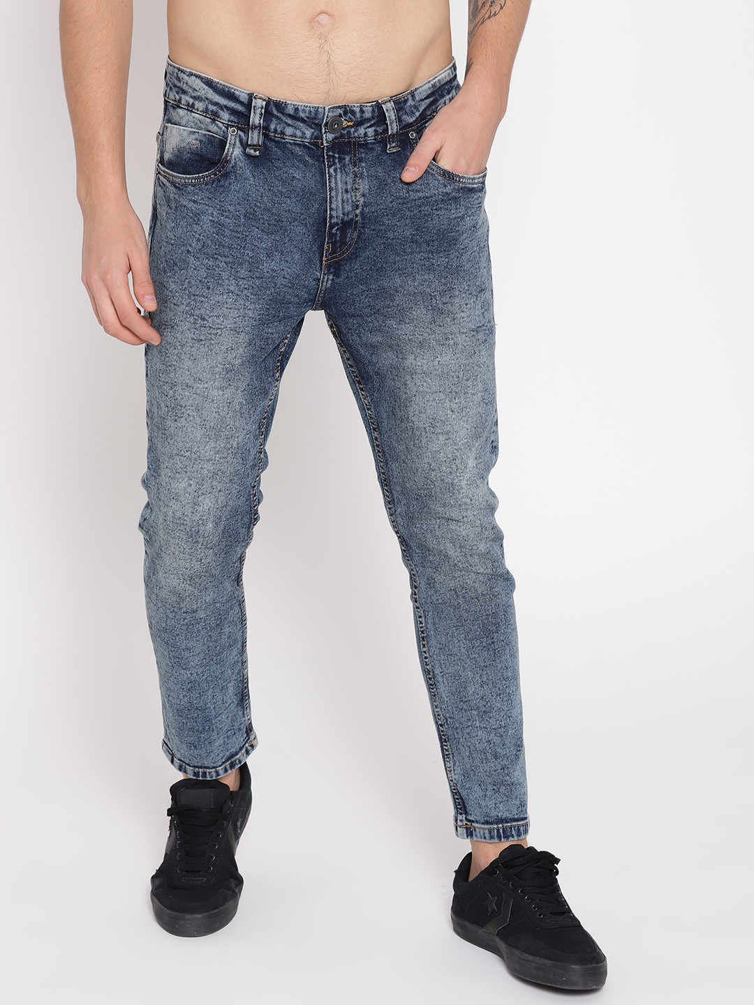 

Roadster Men Navy Blue Super Skinny Fit Acid Wash Clean Look Stretchable Jeans