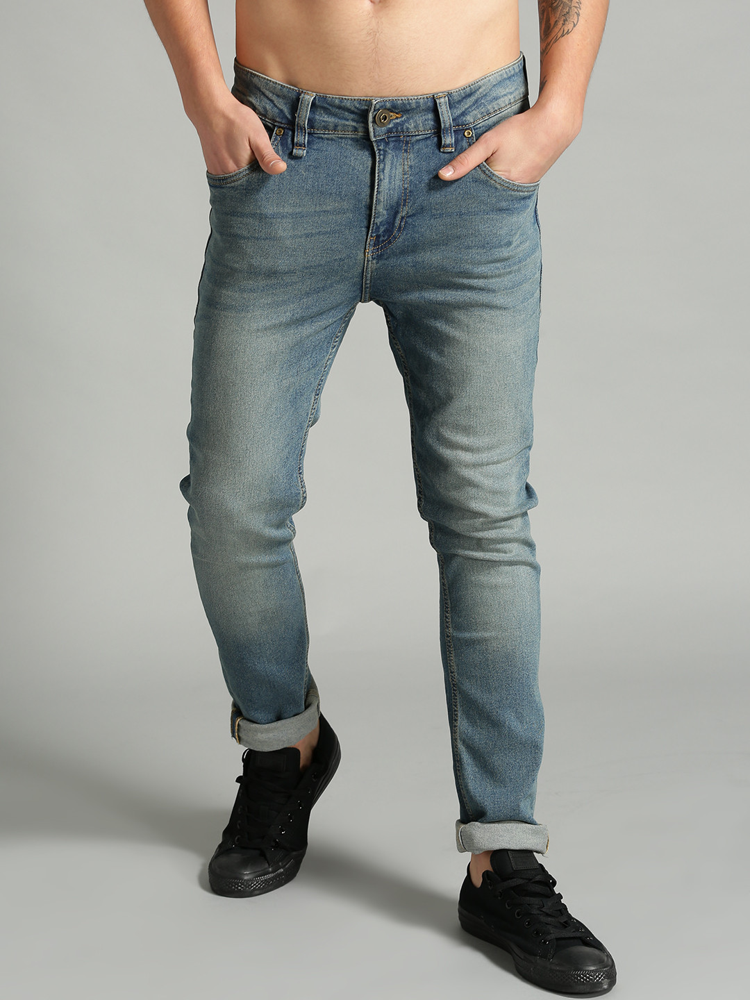 

Roadster Men Blue Skinny Fit Mid-Rise Clean Look Stretchable Jeans