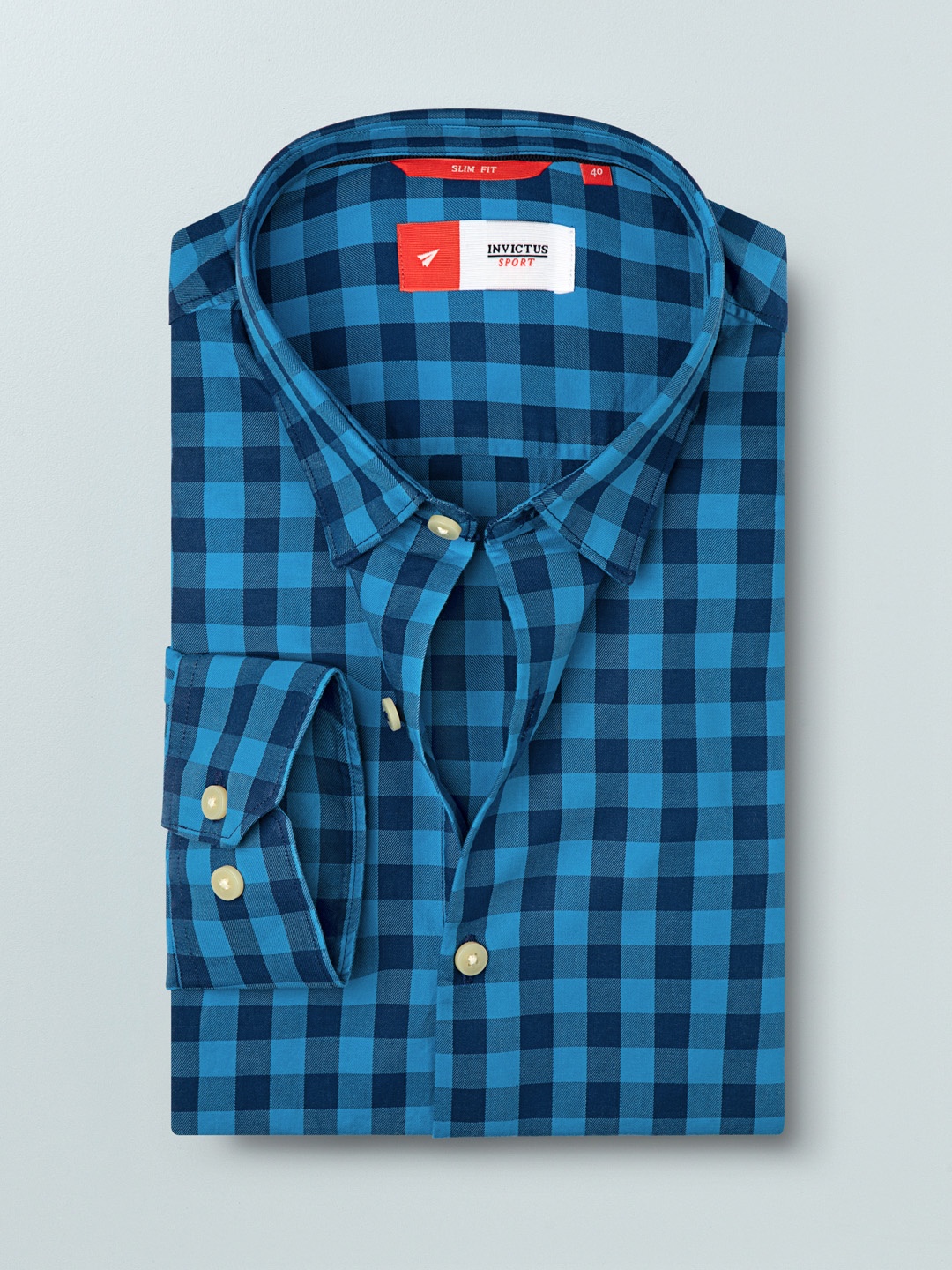 

INVICTUS Men Blue Slim Fit Checked Casual Shirt