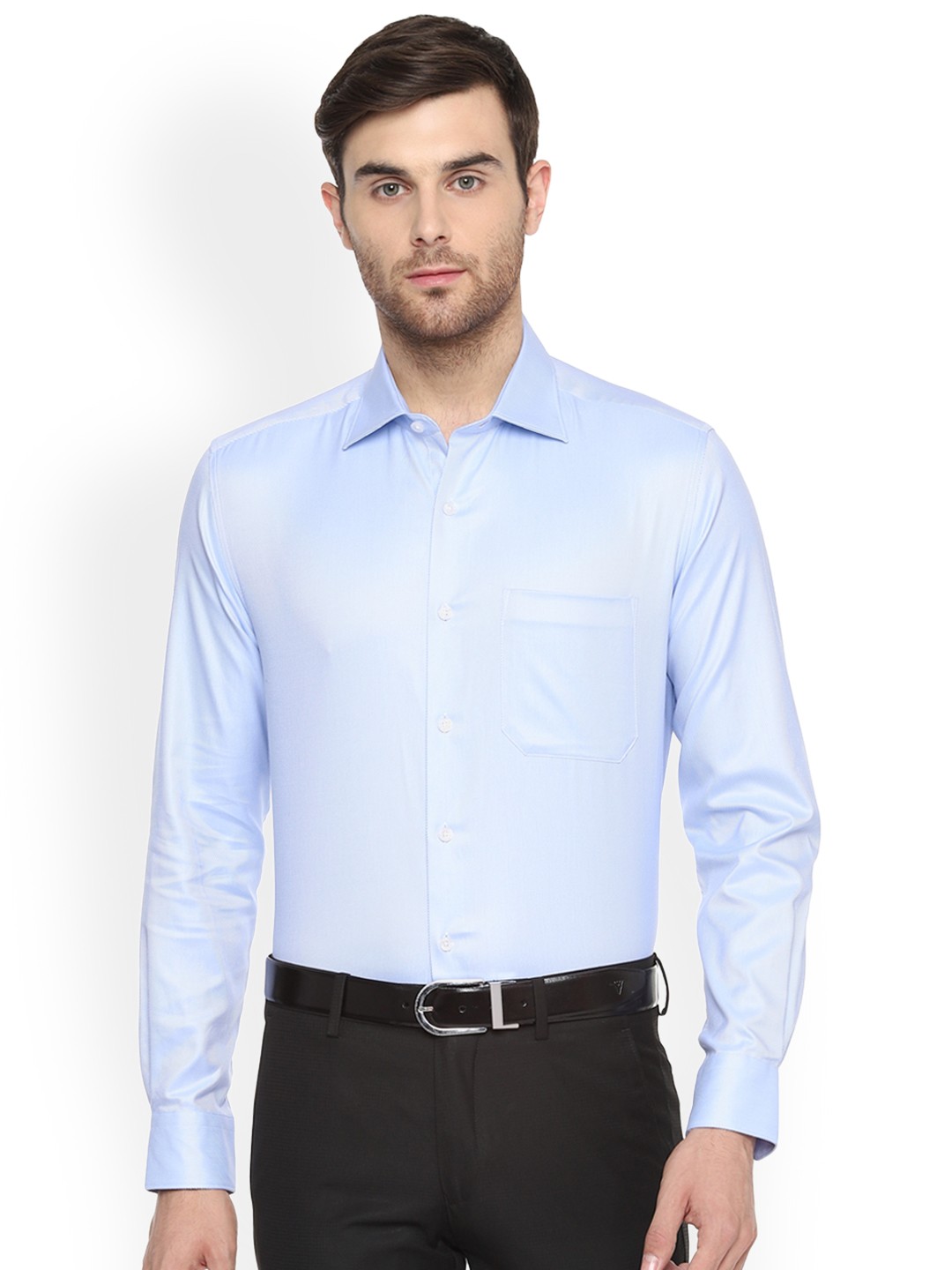 

Louis Philippe Men Blue Regular Fit Solid Formal Shirt
