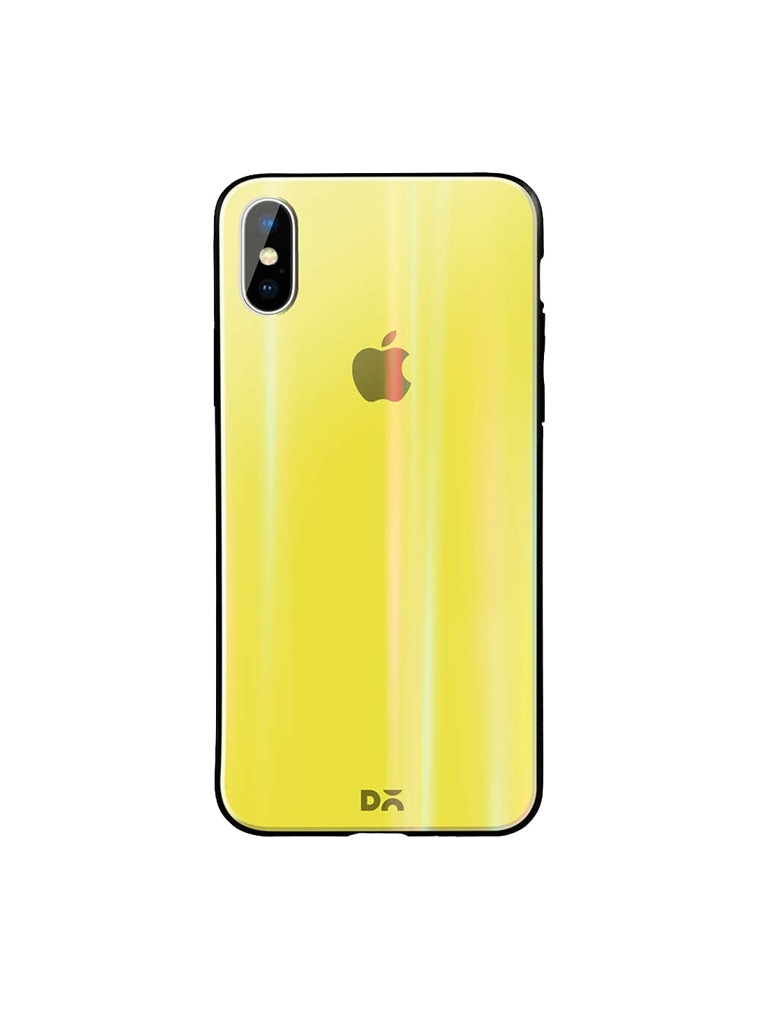 

DailyObjects Yellow iPhone X Holographic Glass Case Cover