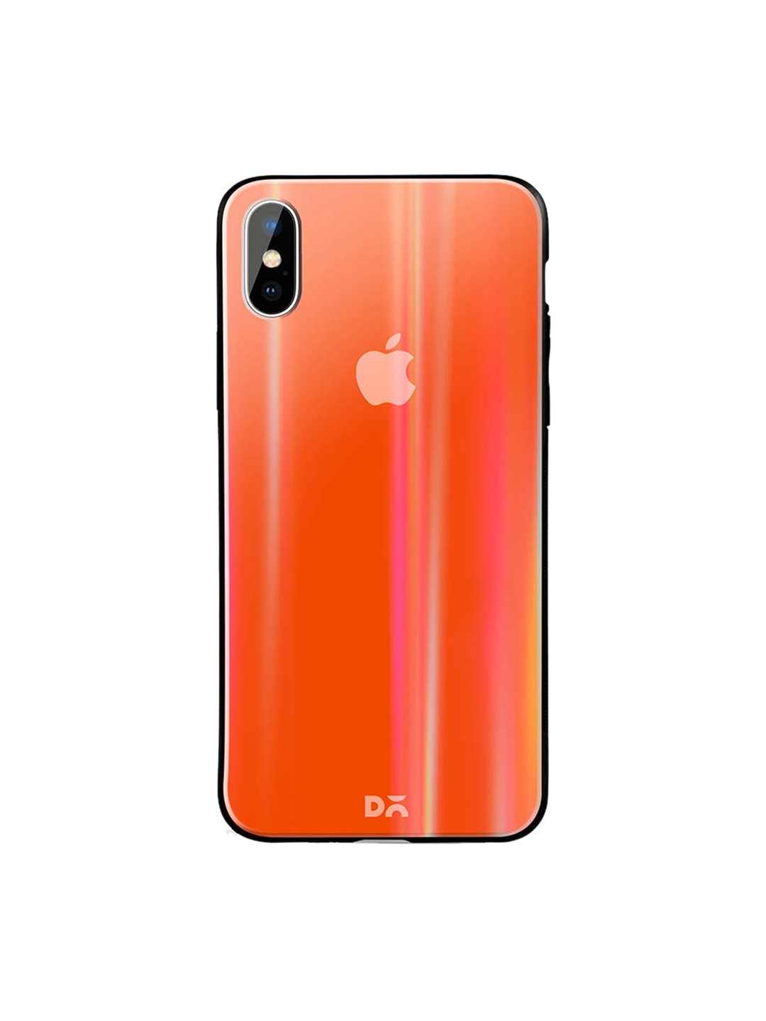 

DailyObjects Orange iPhone X Holographic Glass Case Cover