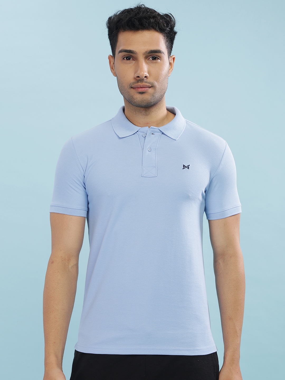 

Force NXT Men Solid Pack of 1 Super Combed Cotton T-Shirt, Blue