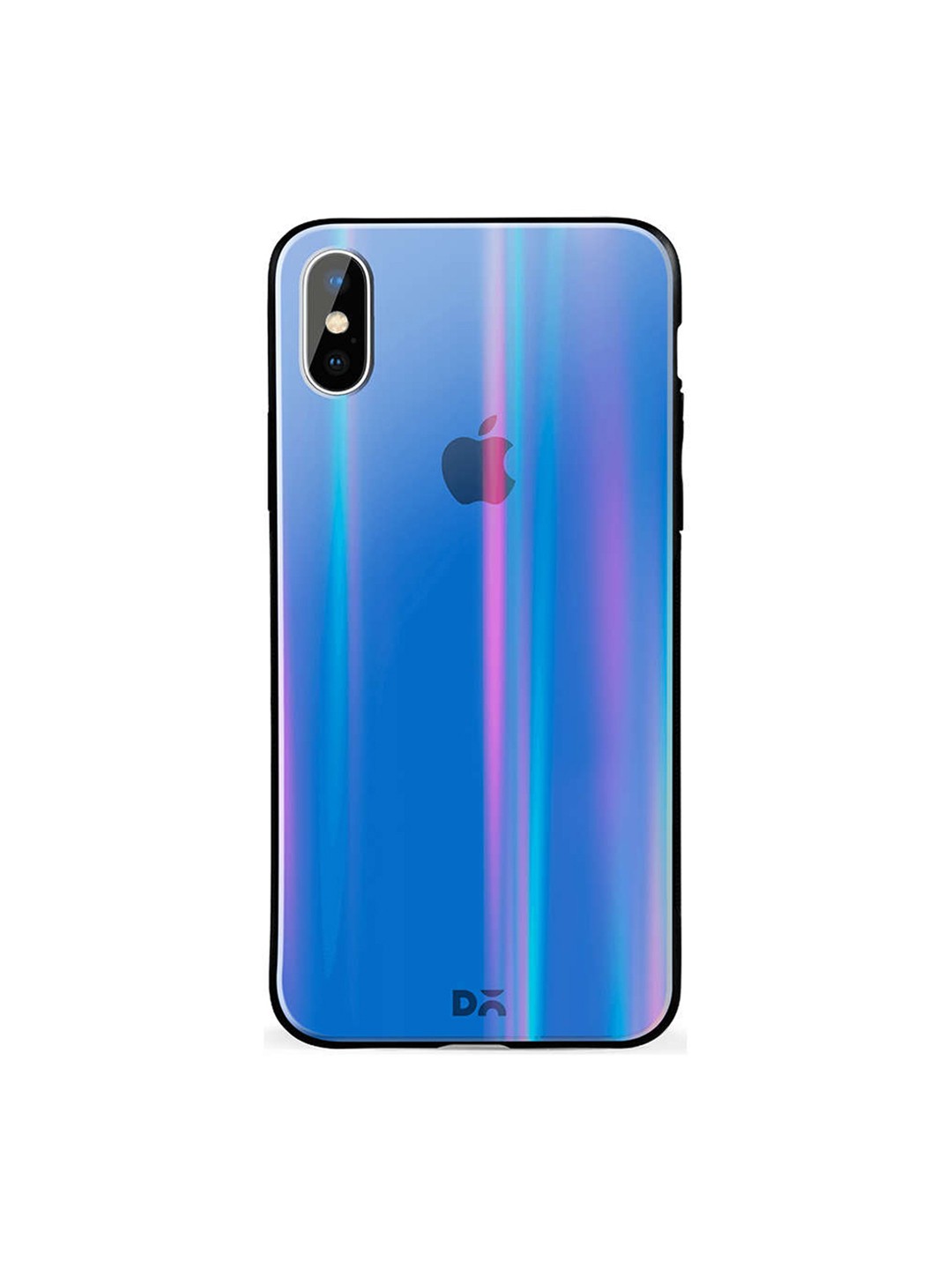 

DailyObjects Blue iPhone XS Holographic Glass Case Cover