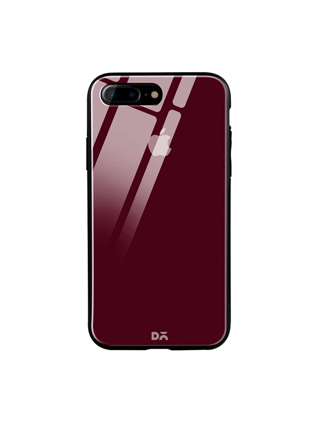

DailyObjects Maroon iPhone 8 Plus Glass Case Cover