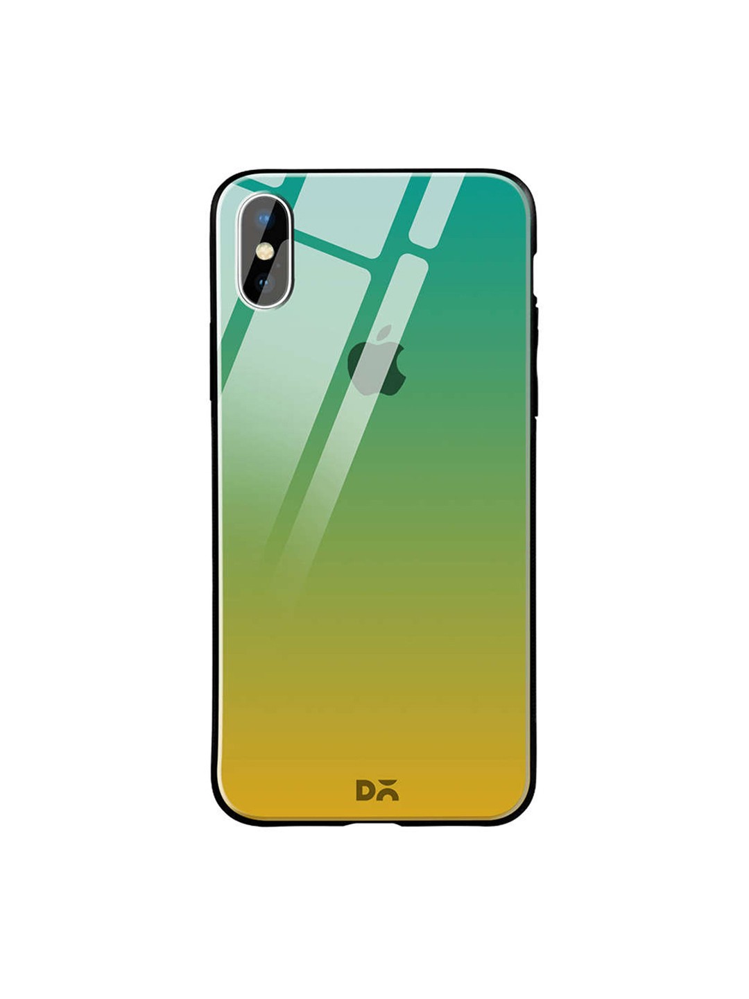 

DailyObjects Green & Mustard iPhone XS Glass Case Cover