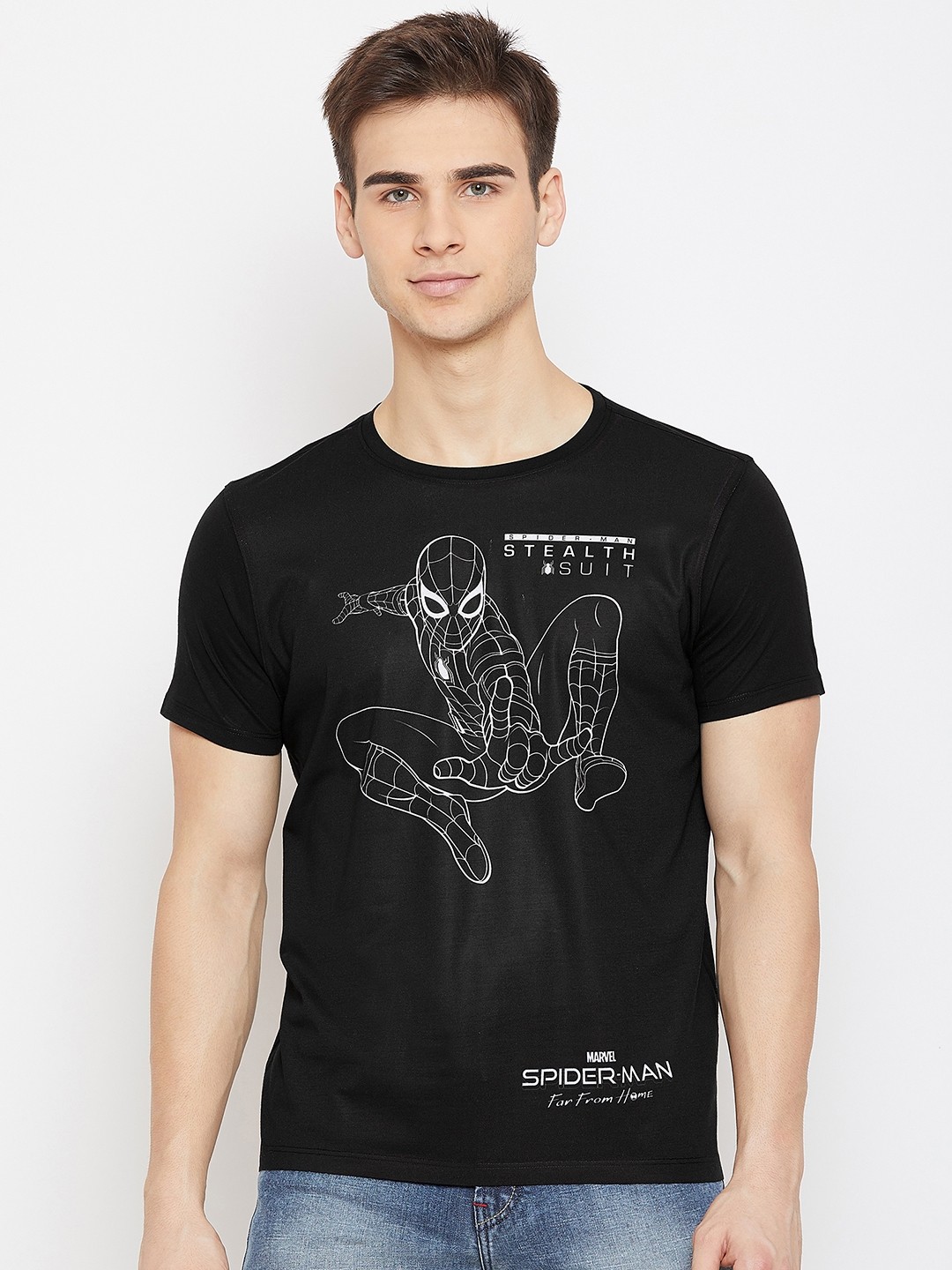 

Marvel by Wear Your Mind Men Black Printed Round Neck T-shirt