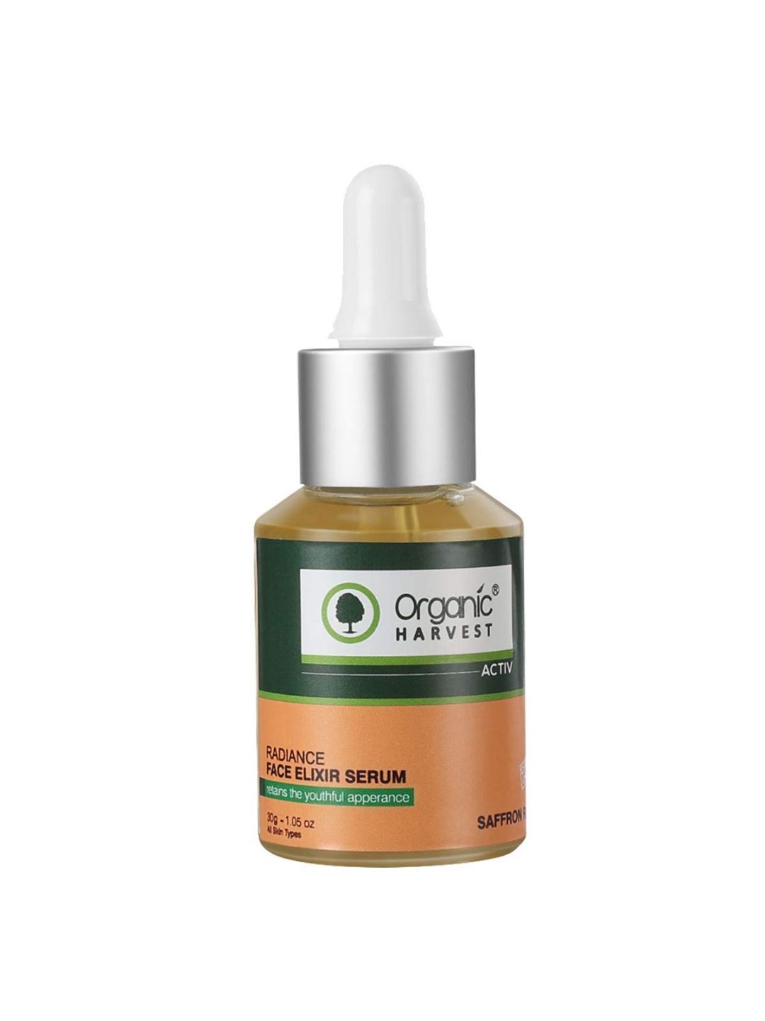 

Organic Harvest Unisex Radiance Face Elixir Serum 30 ml, Green