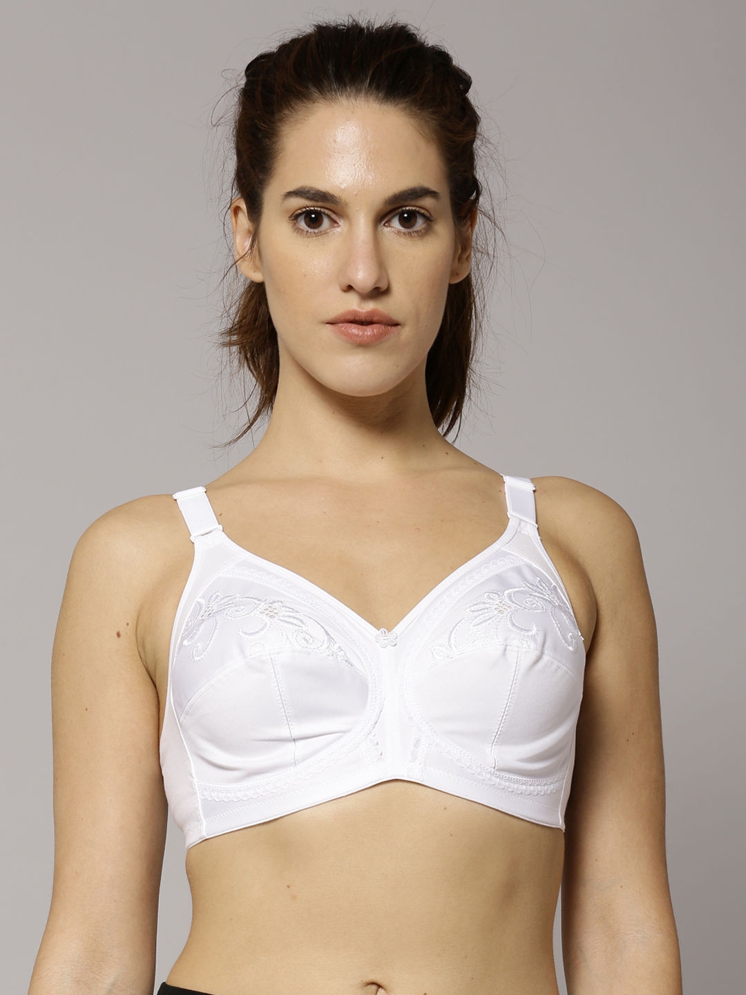 

Marks & Spencer Beige Total Support Non-Wired Floral Embroidered Crossover Full Cup Bra B-G 8020