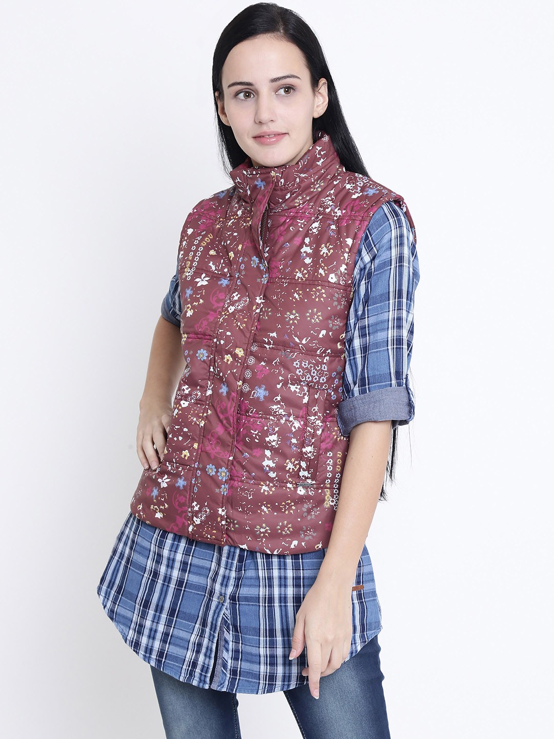

Crimsoune Club Women Red Printed Padded Jacket