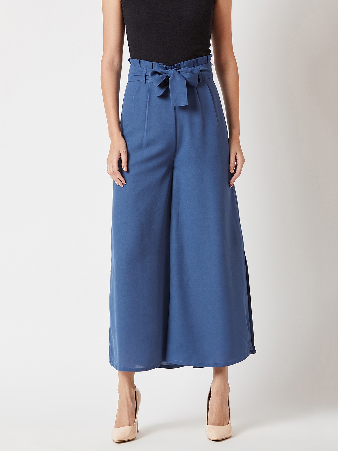 

Miss Chase Women Blue Regular Fit Solid Culottes