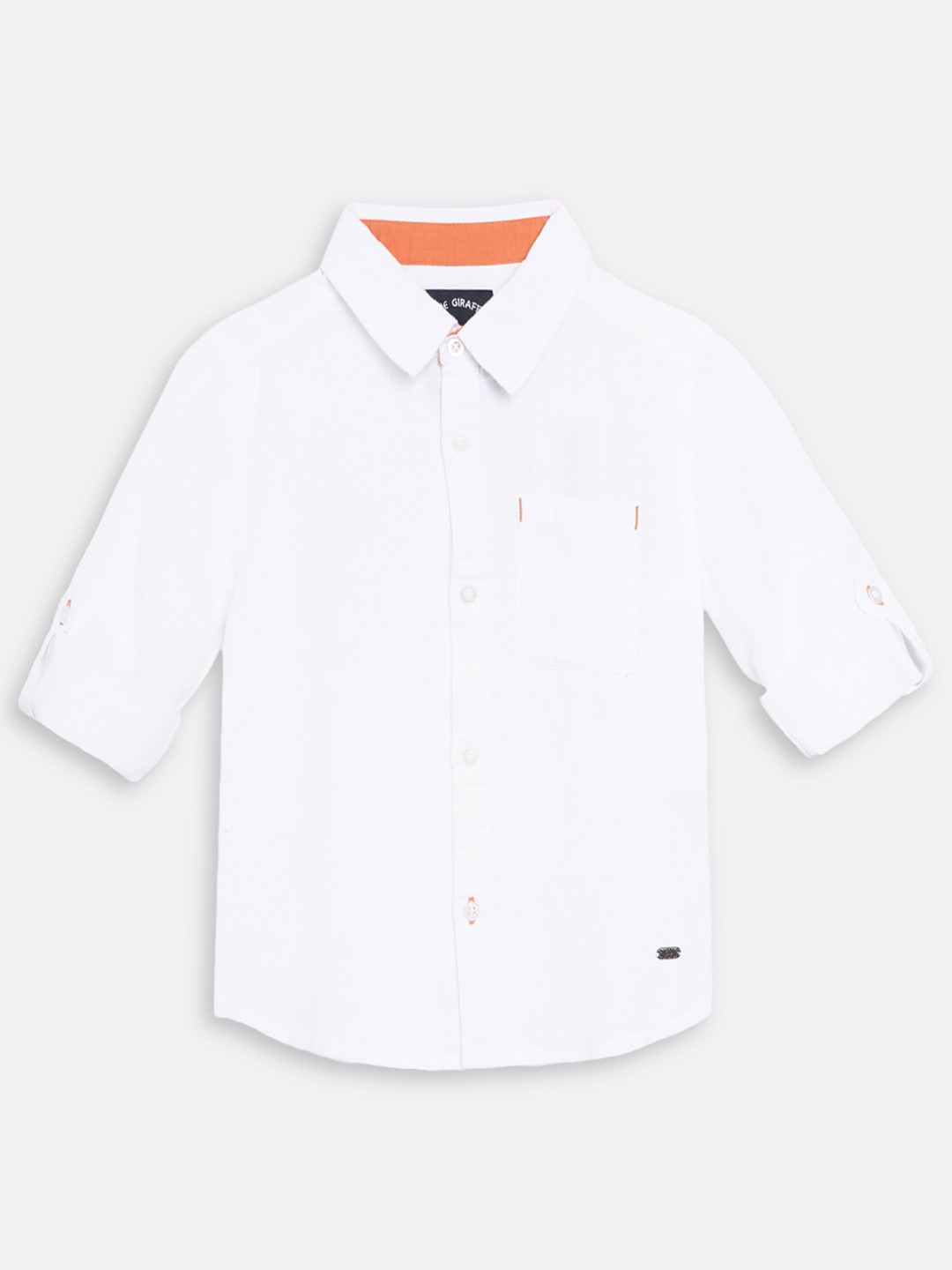 

Blue Giraffe Boys White Manhattan Regular Fit Solid Casual Shirt