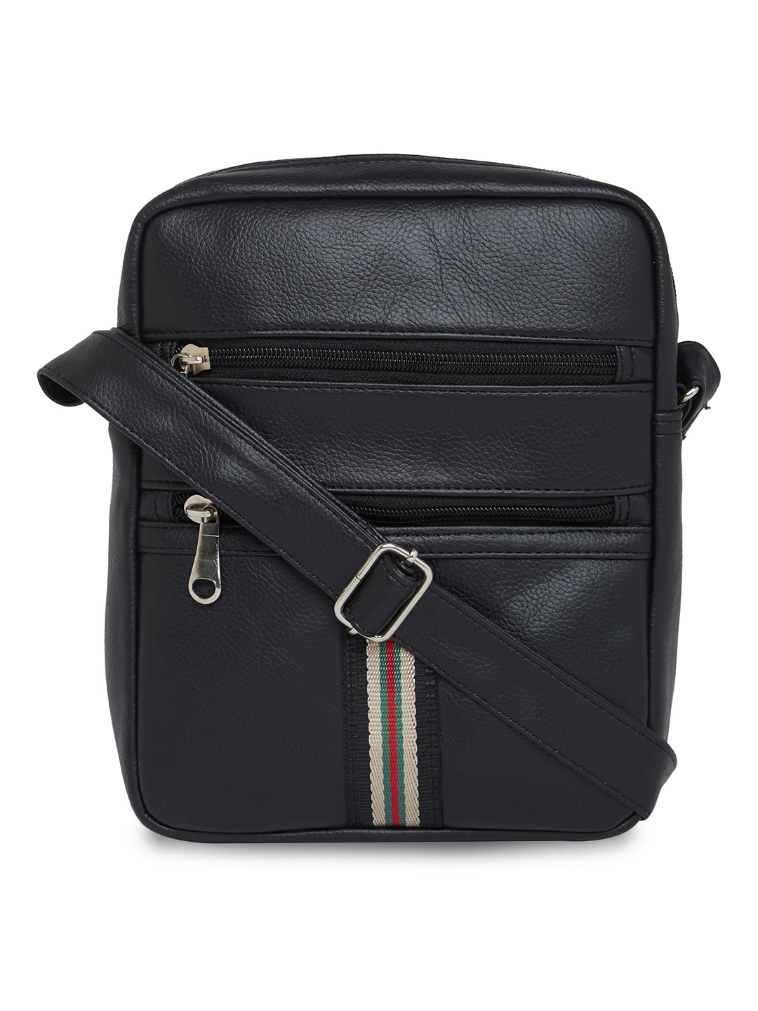 

MBOSS Black Textured Messenger Bag