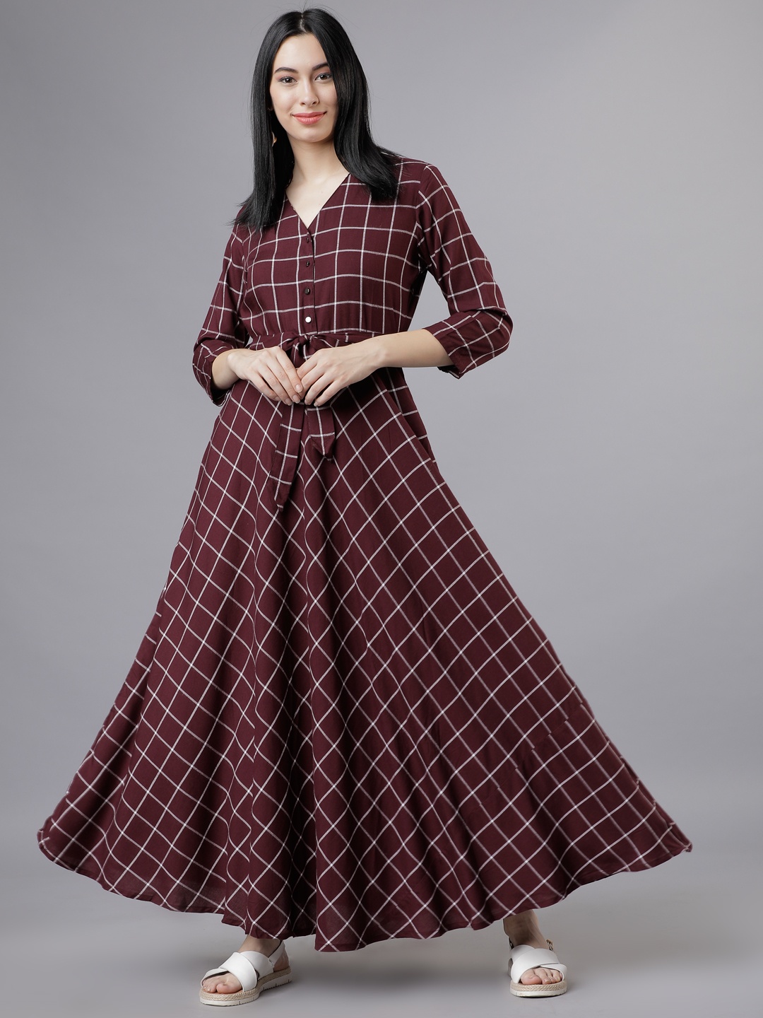

Tokyo Talkies Women Maroon Maxi Dress