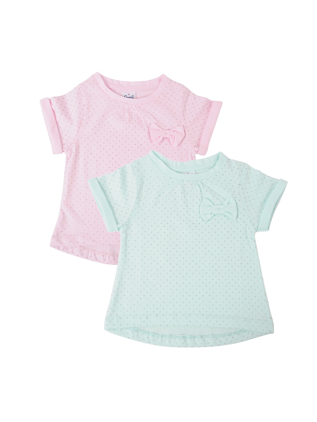 

Simply Girls Pack of 2 Embellished Pure Cotton Tops, Pink