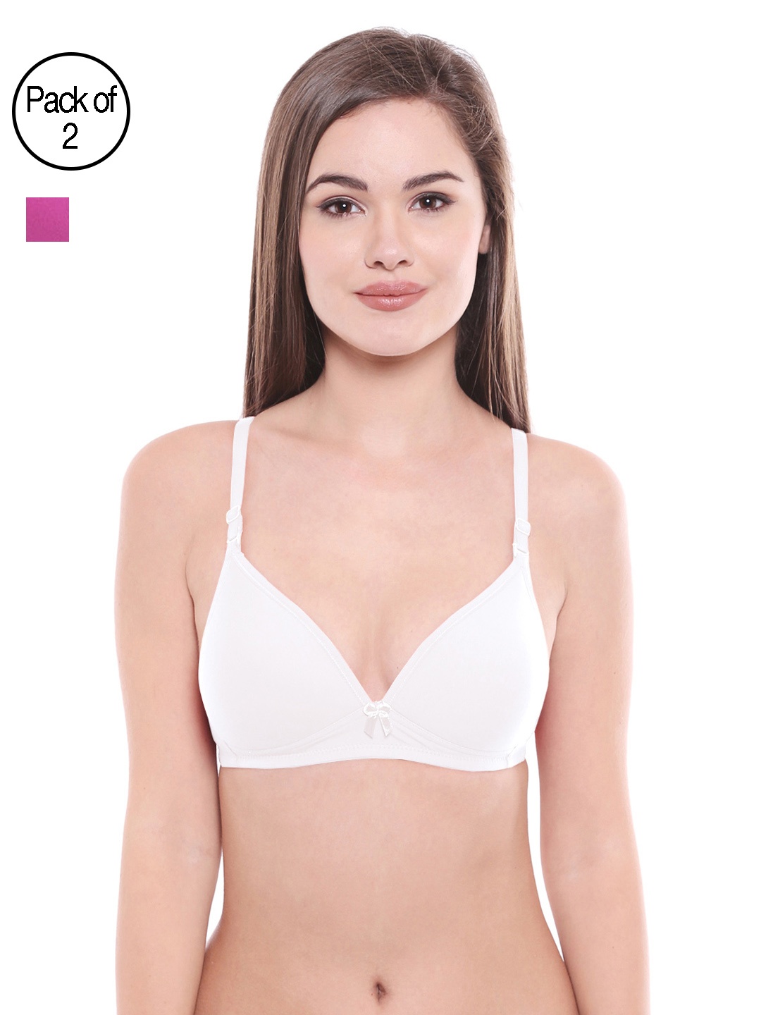 

Bodycare Women Pack of 2 Assorted Lightly Padded T-shirt Bras E6552WWI